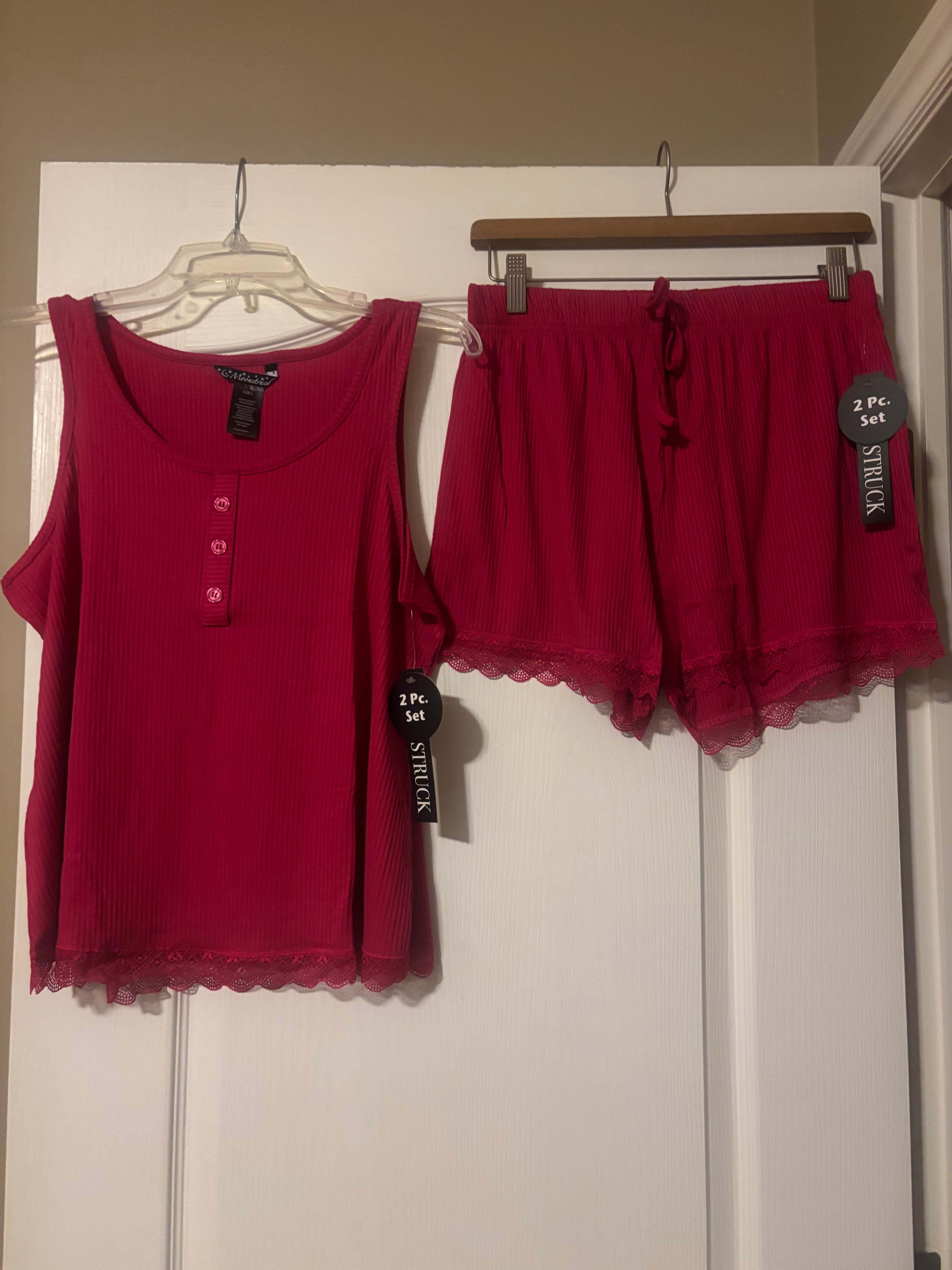 FashionNova-Dream Come True Ribbed Tank PJ Short Set-Large - photo 4