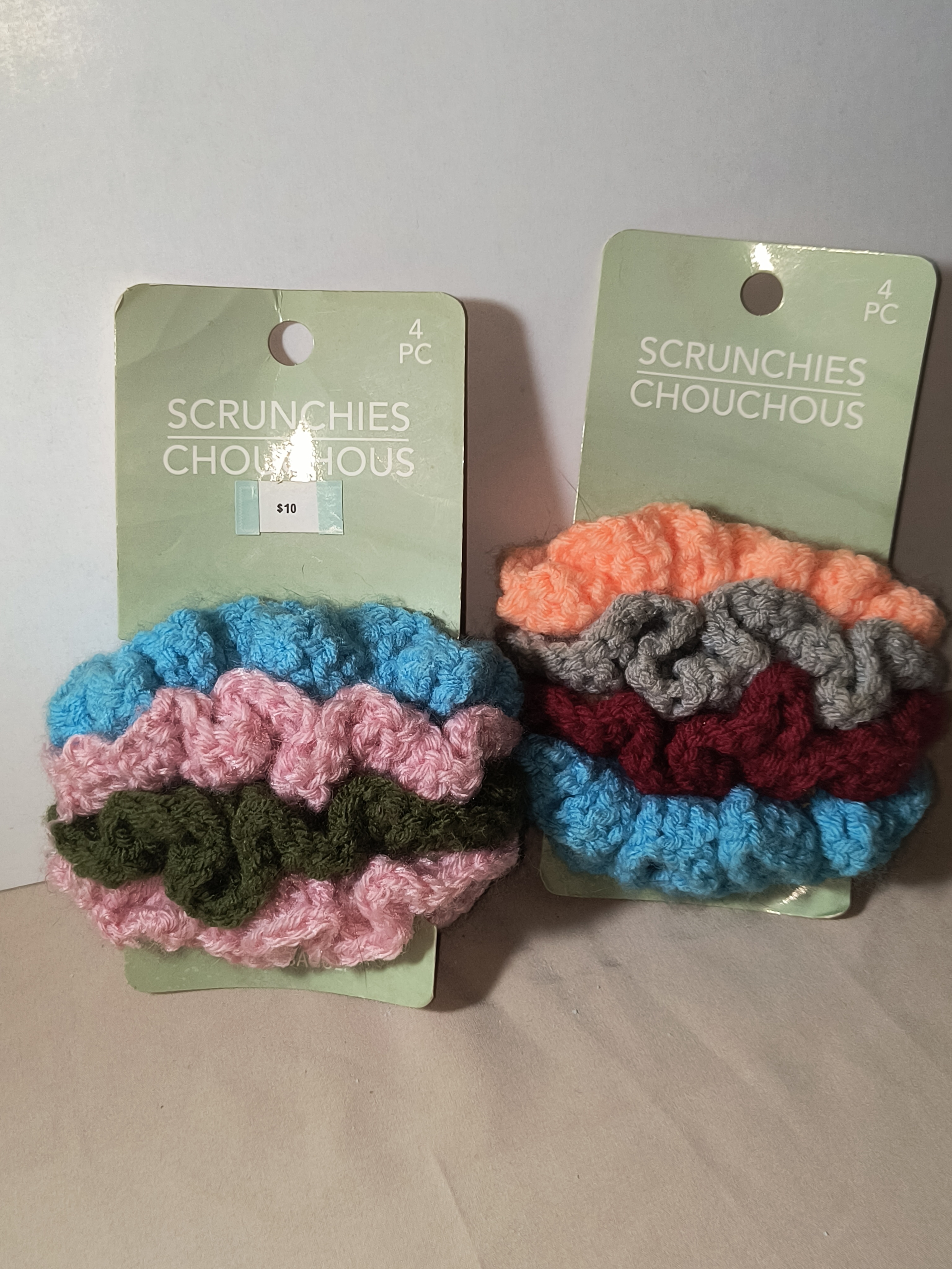 Handcrafted Crochet Hair Scrunchies Lot: 8-Piece Colorful Set!