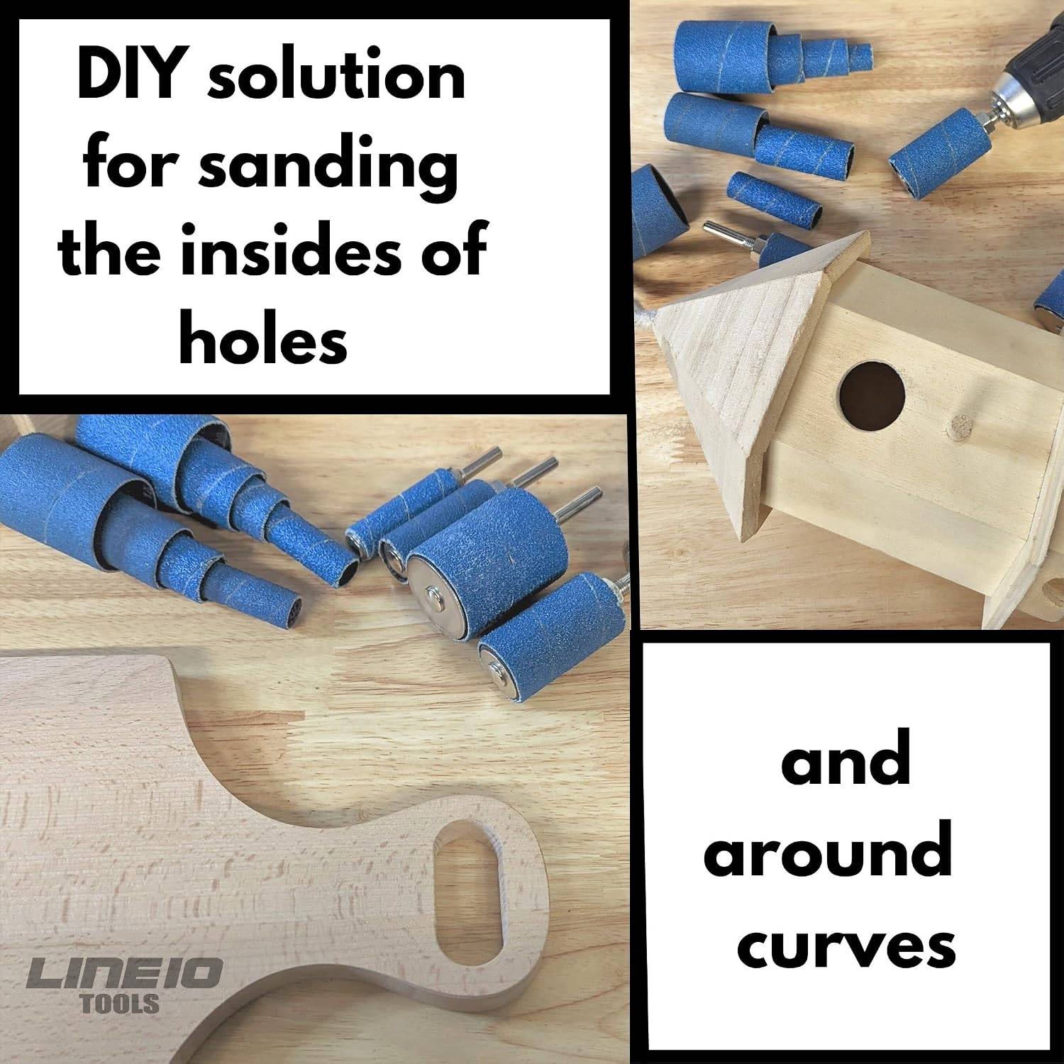 Line 10 Tools -16 Pack Blue Zirconia Sanding Drums and Sleeves - photo 3
