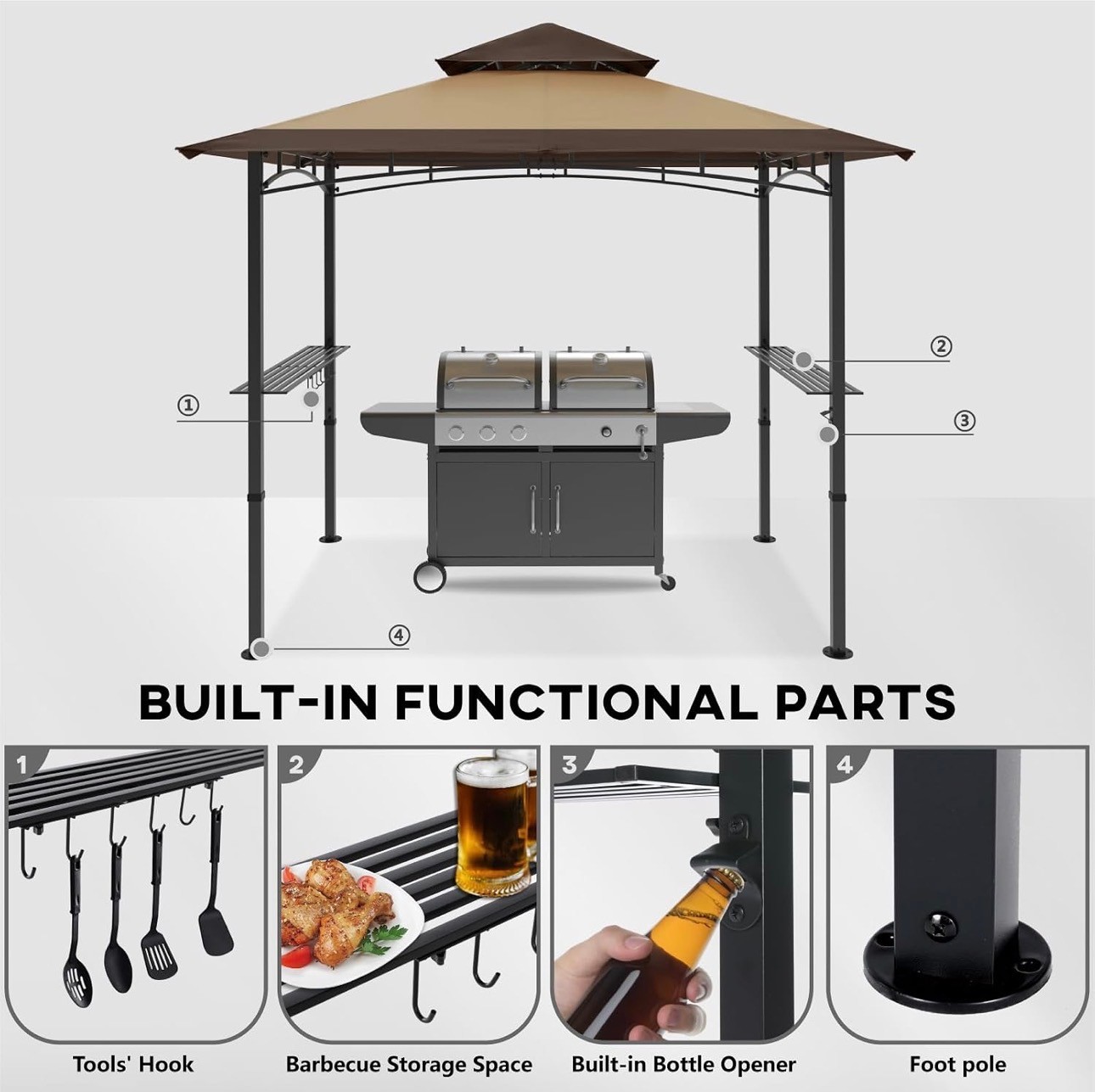 NEW: Grill Gazebo Backyard BBQ Canopy Rust-Proof - photo 4
