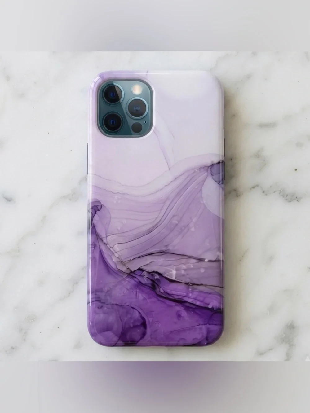 Wow Mobile Marble Purple Phone Case for iPhone 12 Pro Max