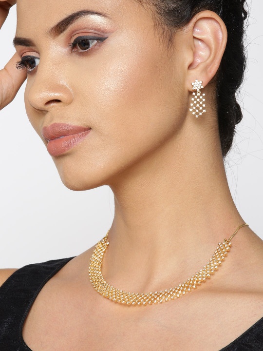 Gold-tone Necklace and Earring Set