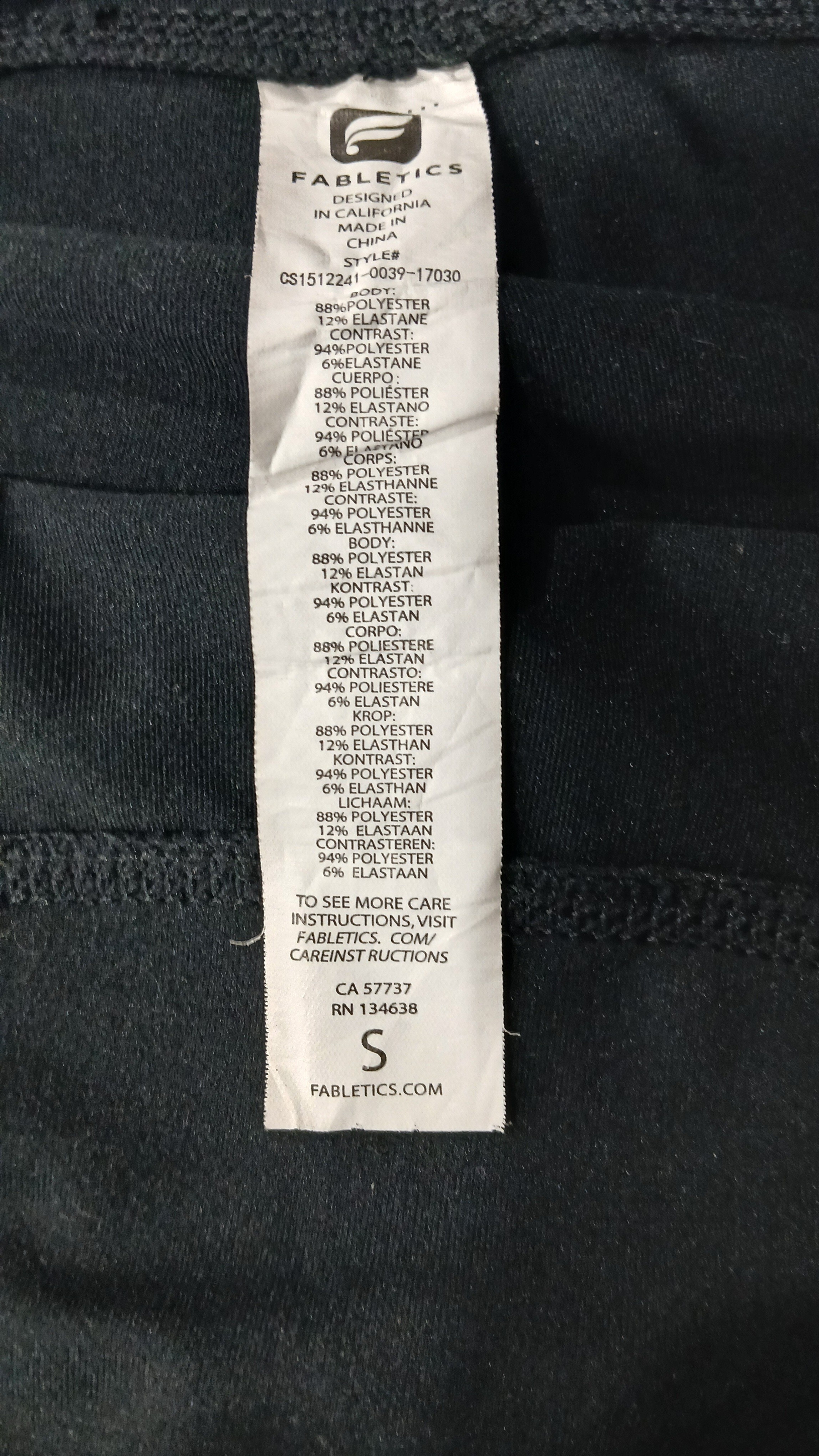 Fabletics Black Capri Leggings, Small, Like New - photo 3