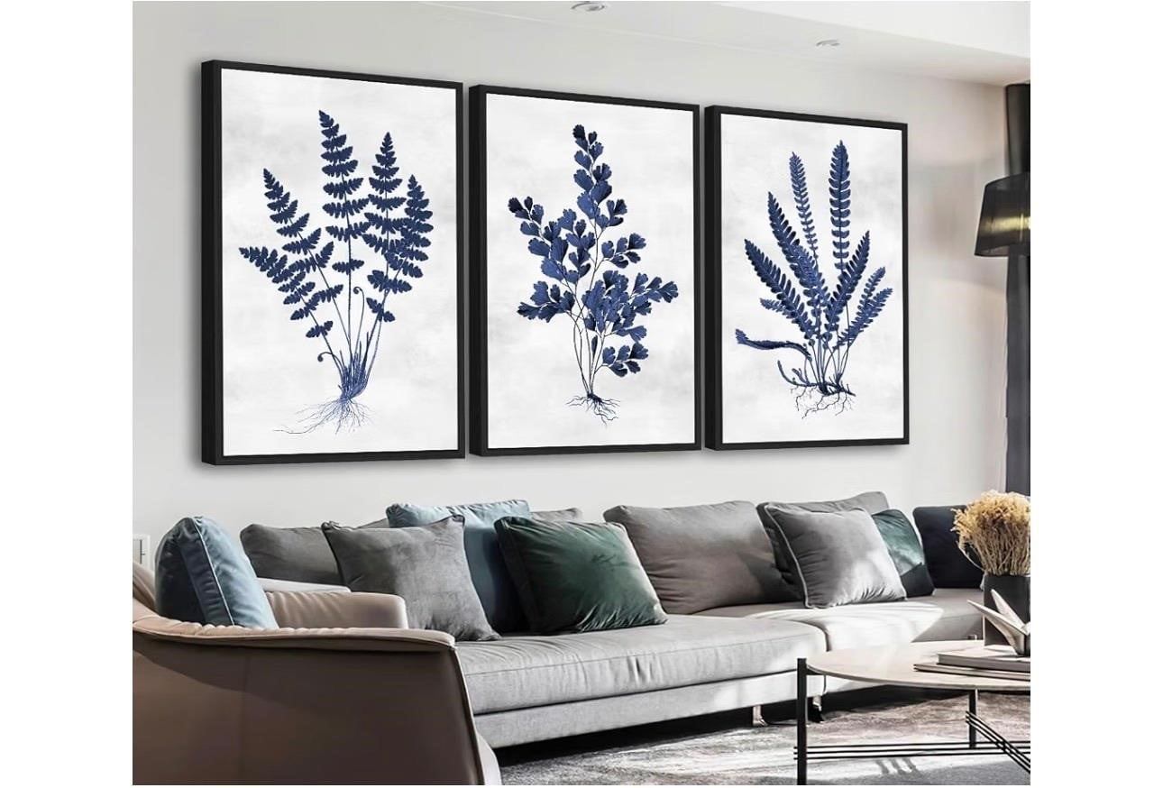 Set of 3 Botanical Fern Prints Framed Wall Art