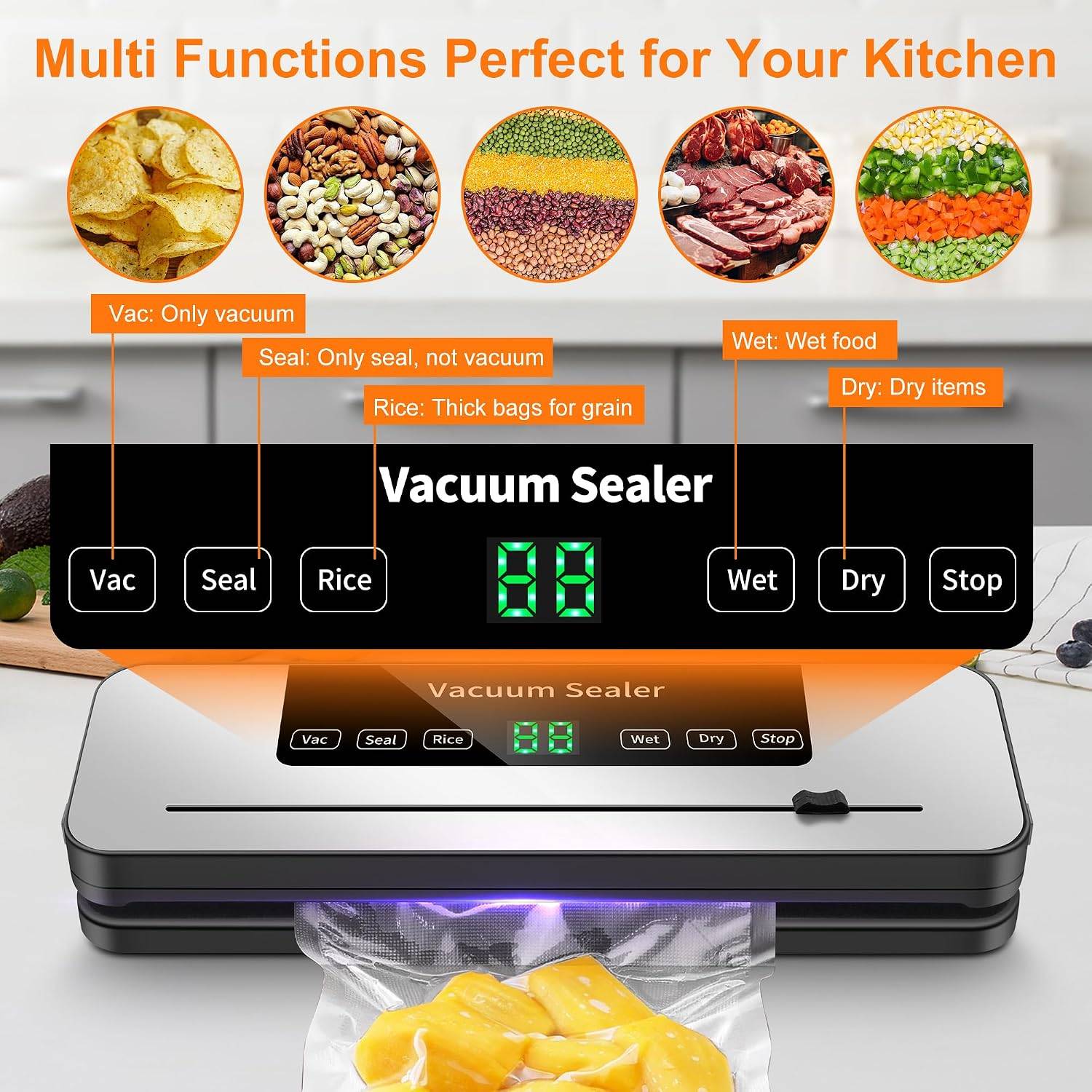 Vacuum Sealer Machine with 50 Bags - photo 4