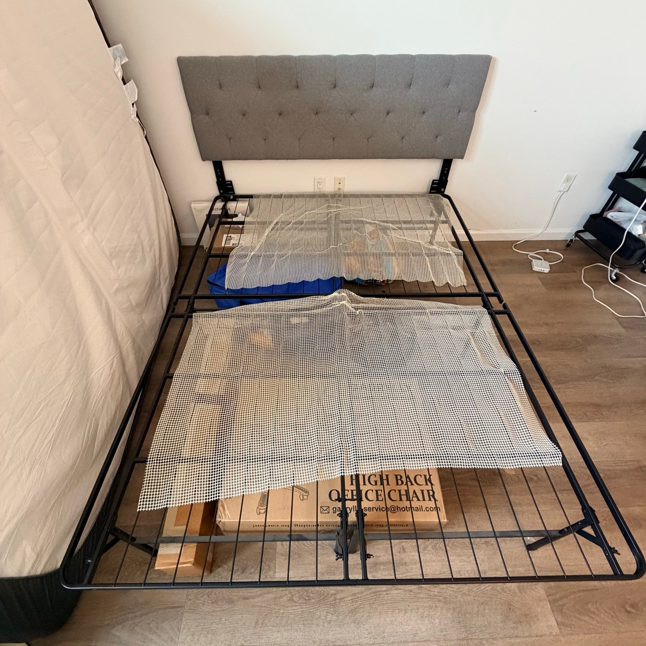 16" Heavy Duty Bed Frame + Upholstered Headboard - Queen - photo 2