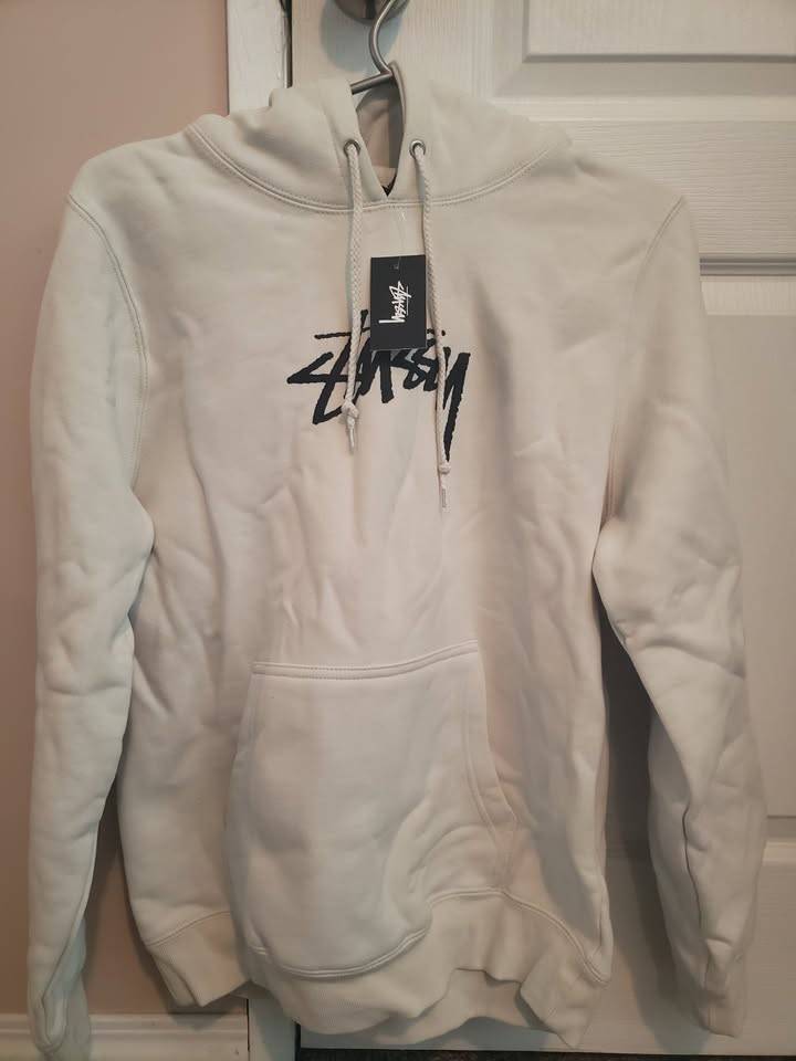 Stussy Hoodie Off-White Color. Size Medium. New w/Tags.