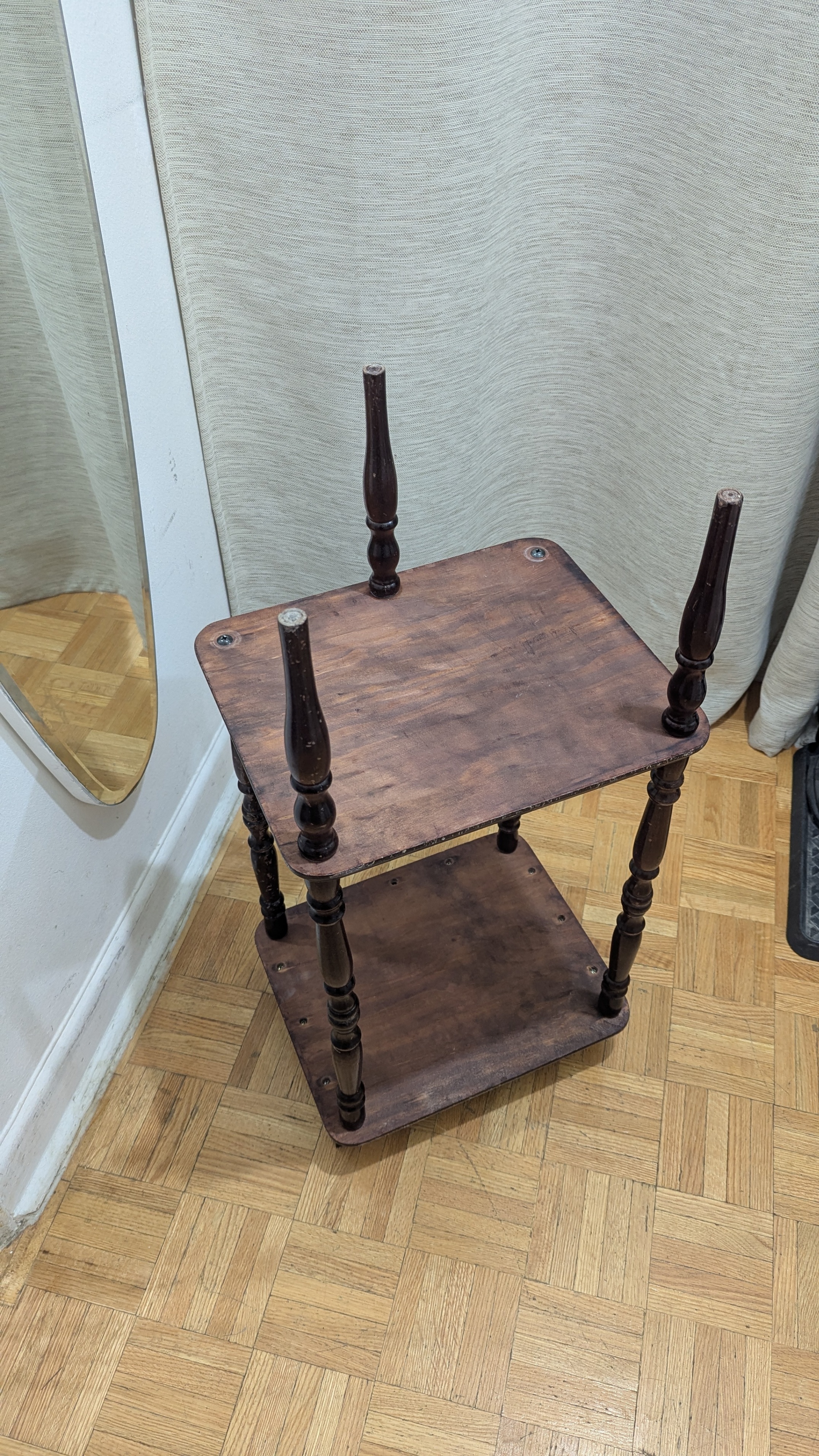 Vintage Table Display Plinth Stand Table Wood Side Stand Shelf - photo 4