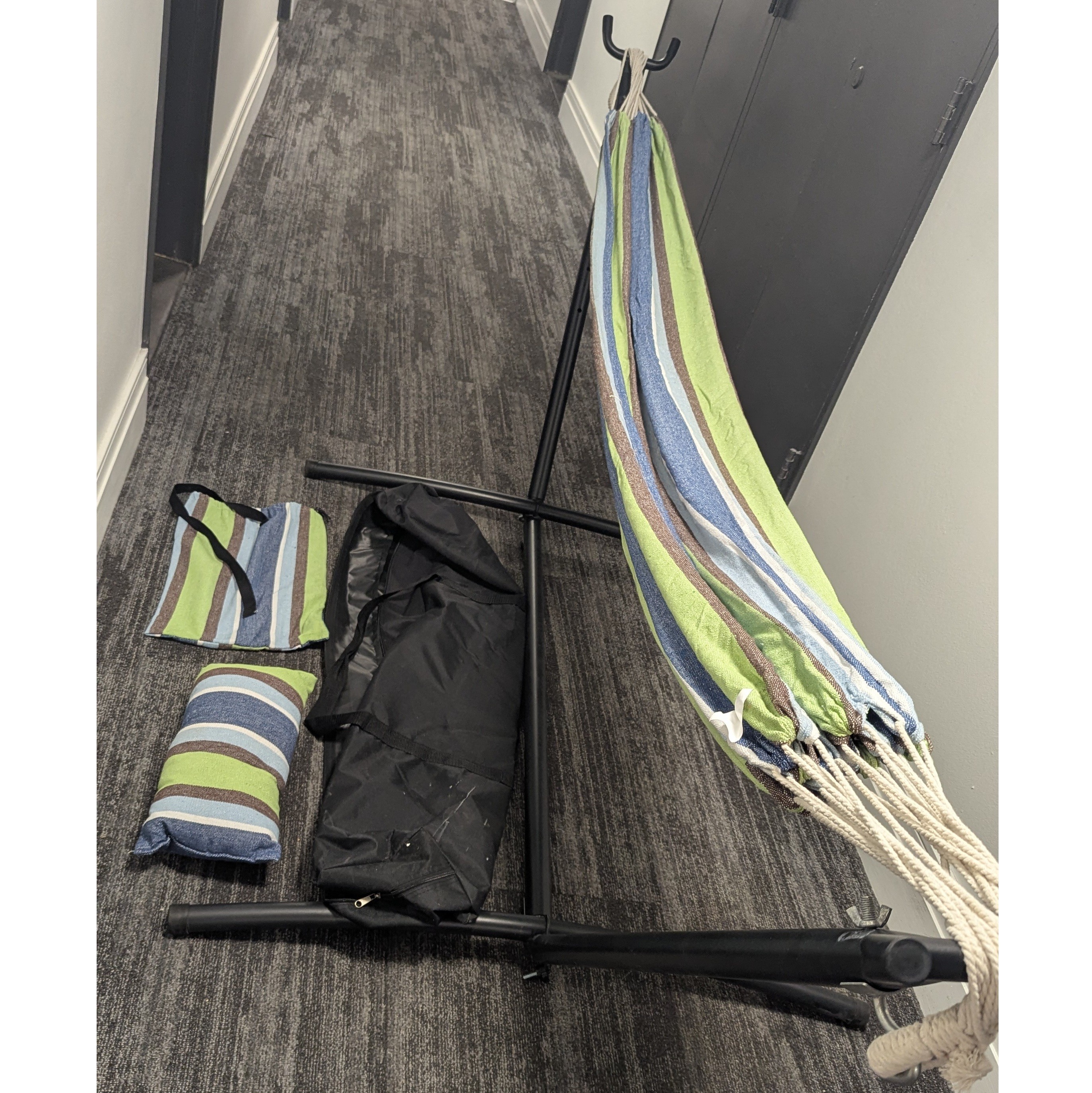 Hammock with Stand, Foldable Bag Adjustable Height Camp Patio - photo 2