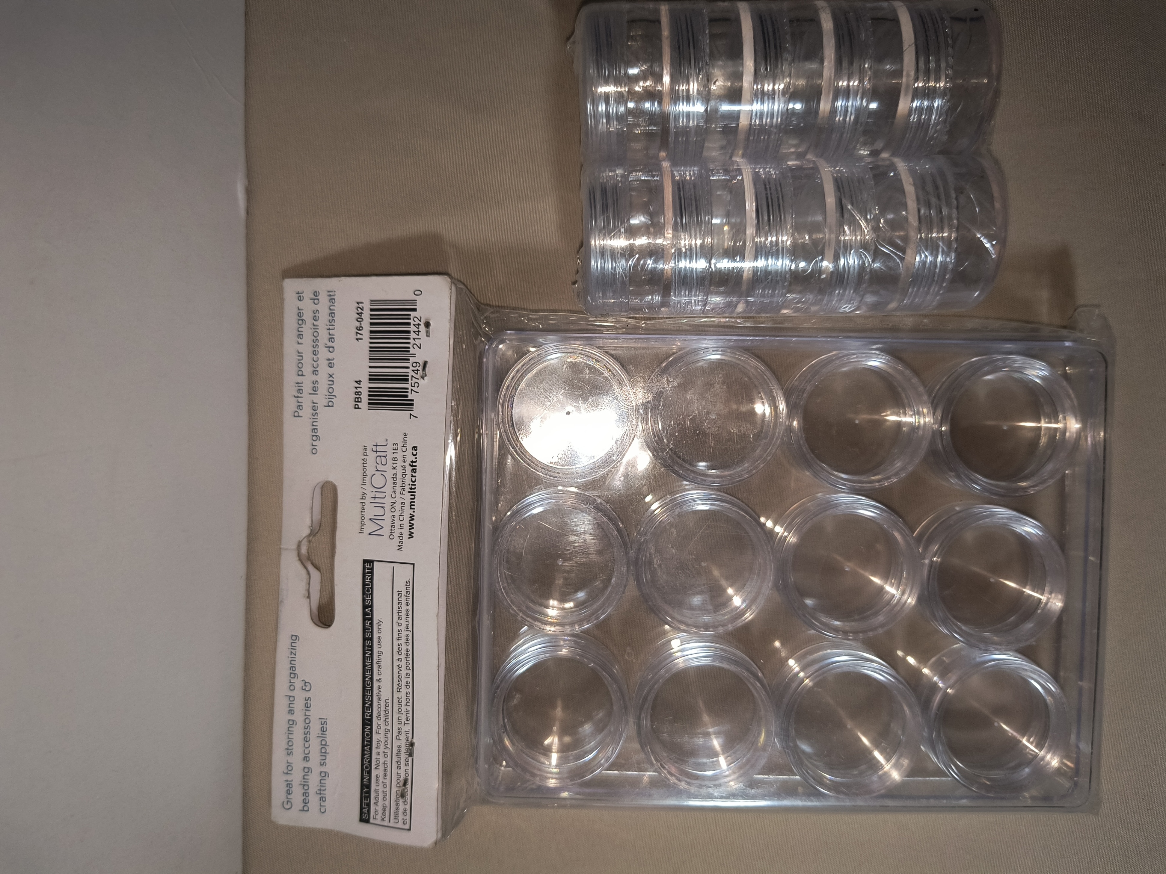 Clear Plastic Mini Screw Top Canisters & Screw Stacks 4 Storage - photo 3