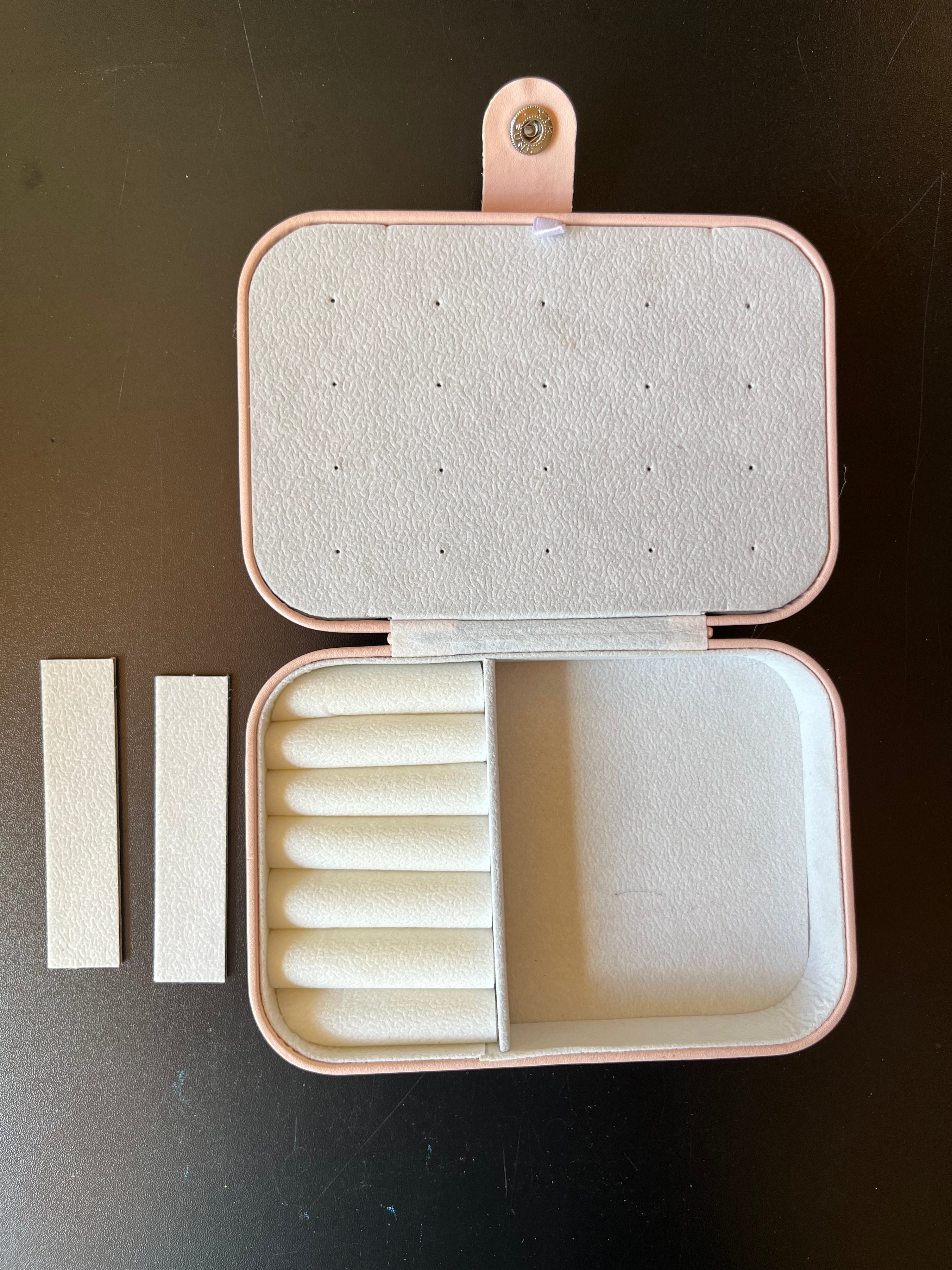 Portable Travel Jewelry Box Faux Leather Light Pink - photo 4