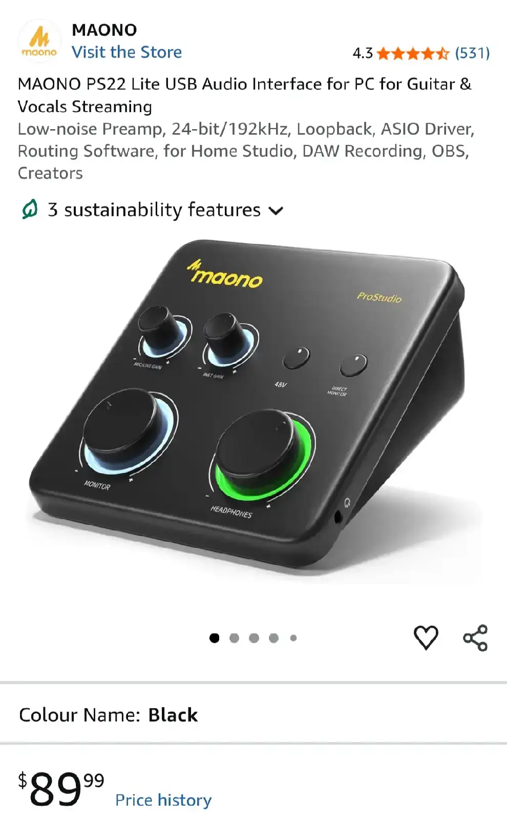 MAONO PS22 Lite USB Audio Interface