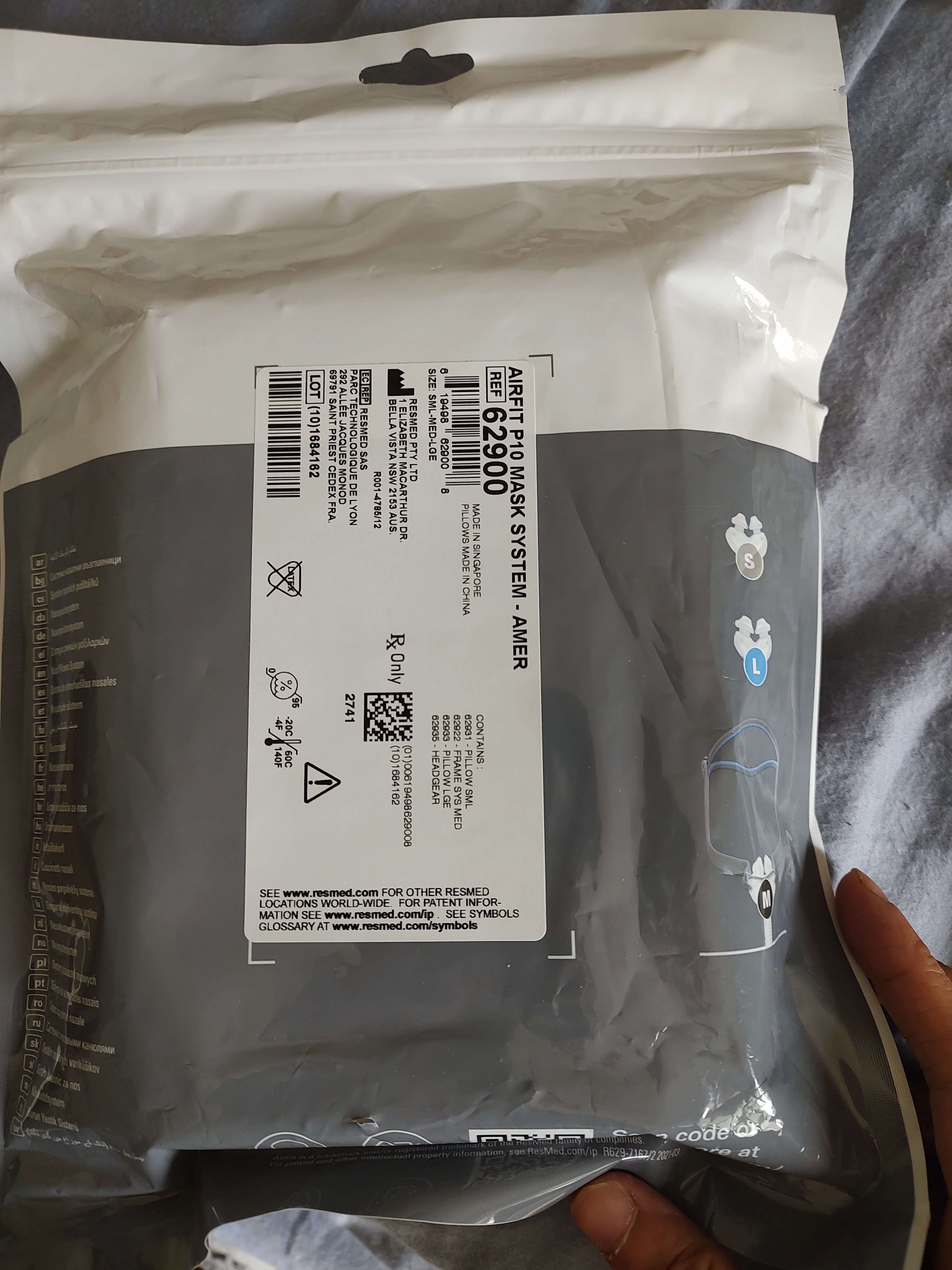 Brand New Resmed Airfit P10 cpap mask Starter Kit System - photo 3
