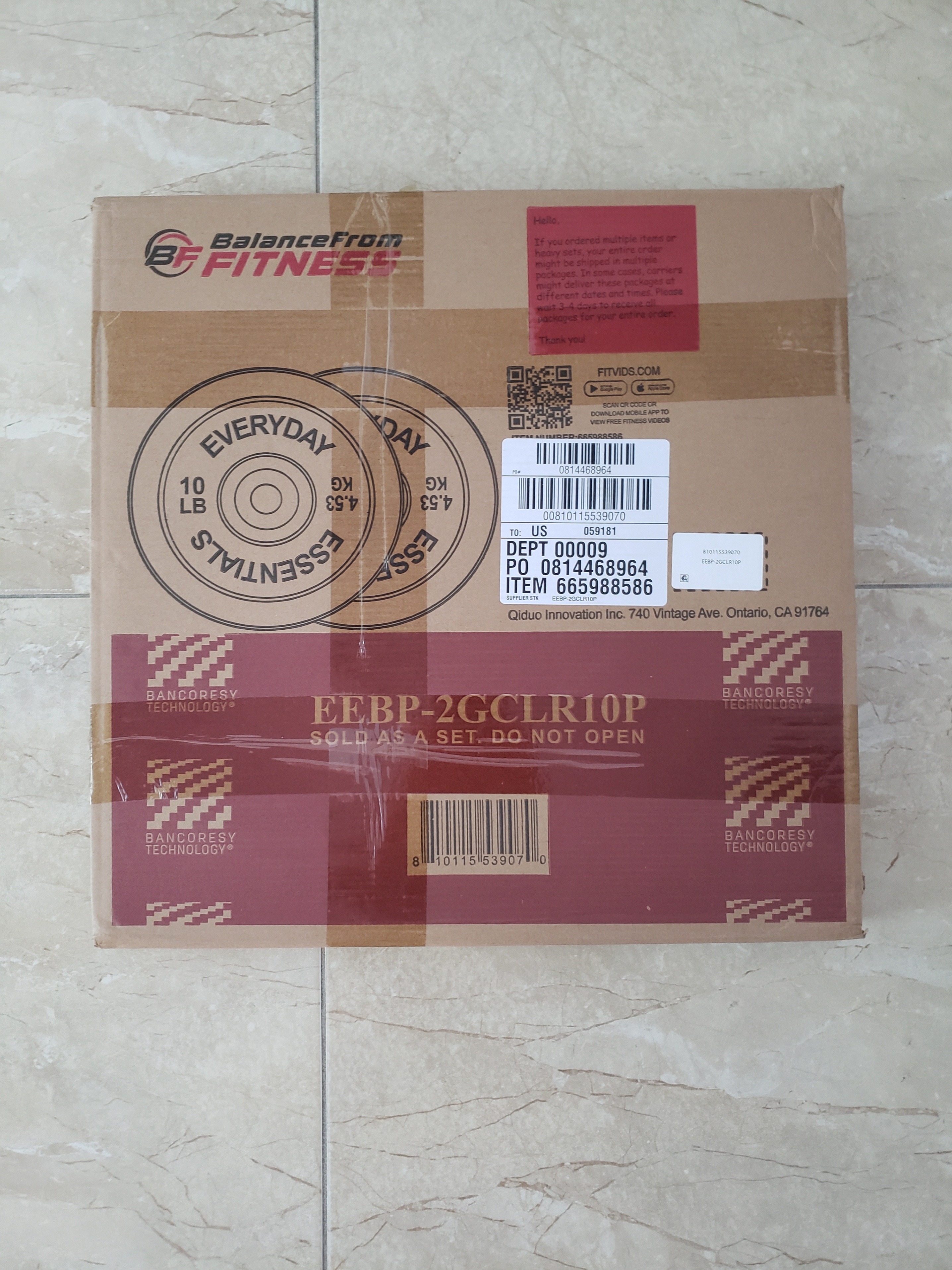 Two 10lbs thin Olympic Bumper Weight Plates