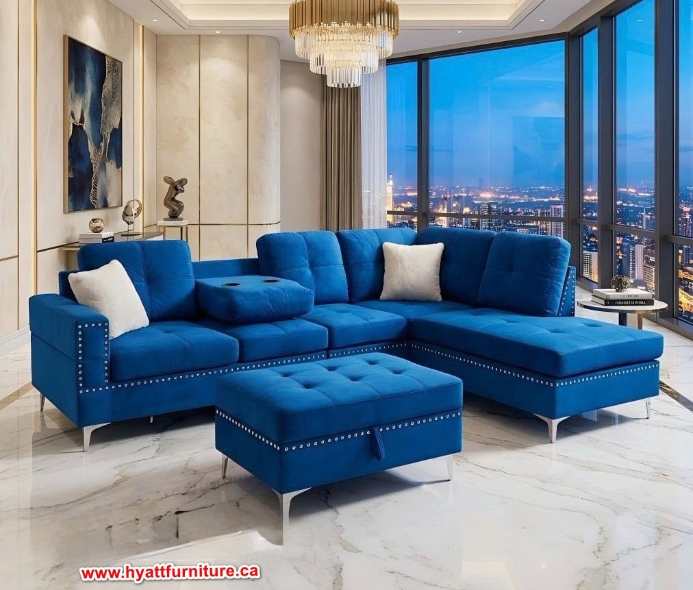 Brand new Velvet fabric Sectional only $998