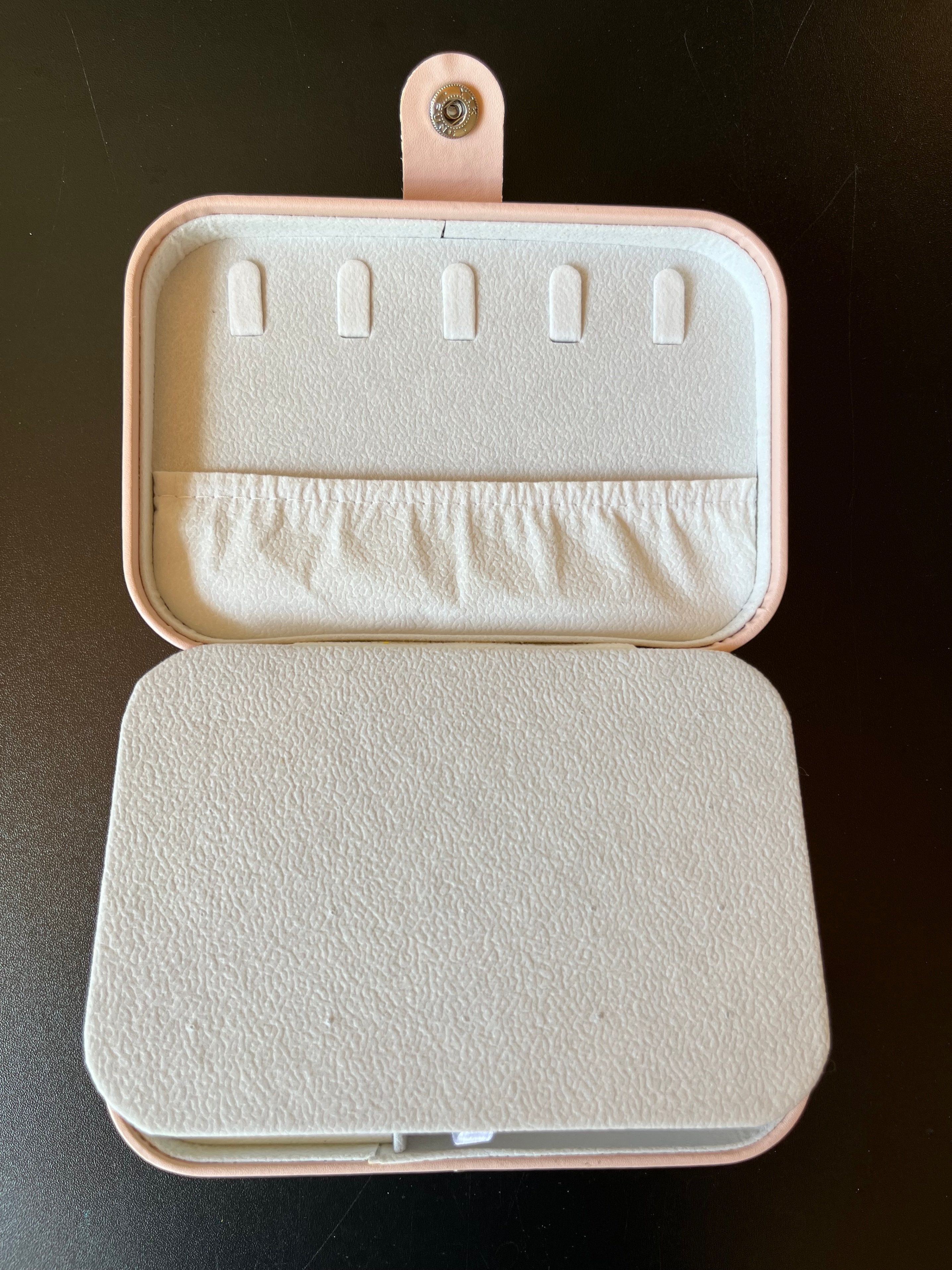 Portable Travel Jewelry Box Faux Leather Light Pink - photo 3