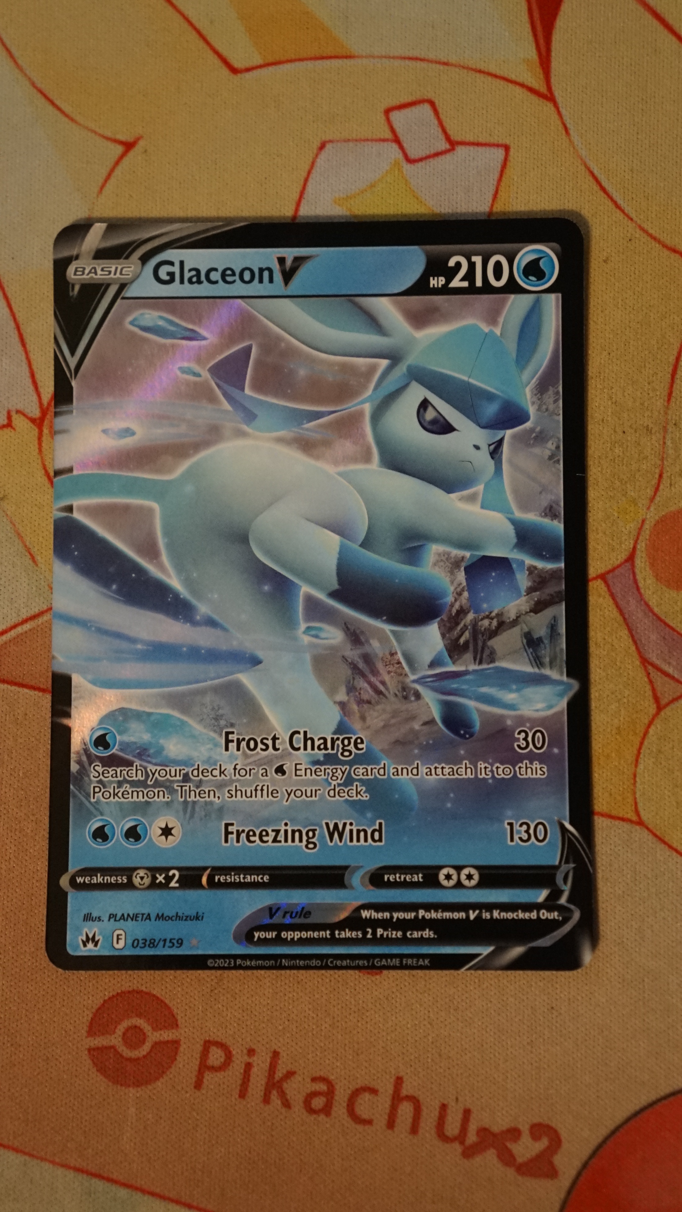 Pokemon Glaceon V 038/159 Crown Zenith NM - photo 3
