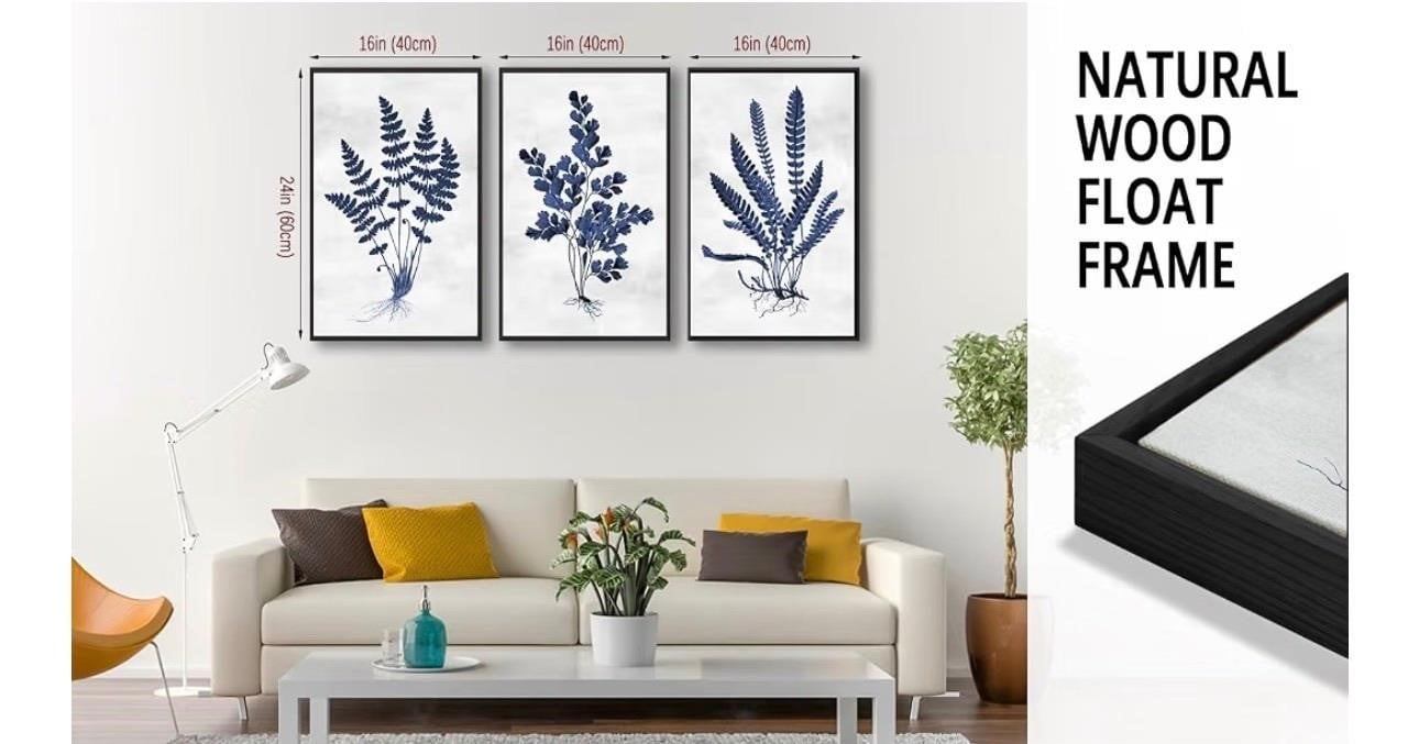 Set of 3 Botanical Fern Prints Framed Wall Art - photo 2