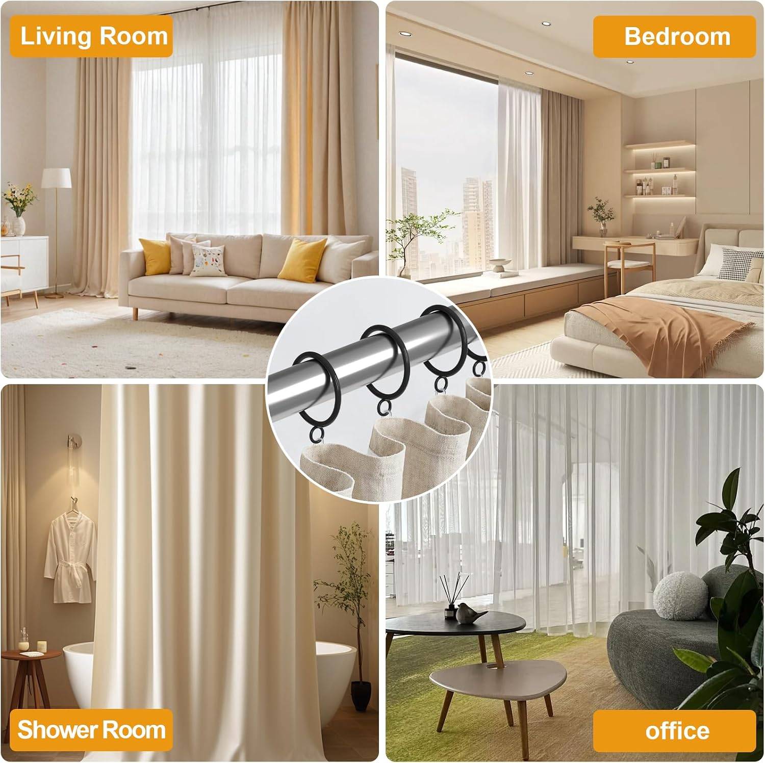42 PCS Metal Curtain Rings 1.5" with Eyelets - photo 5
