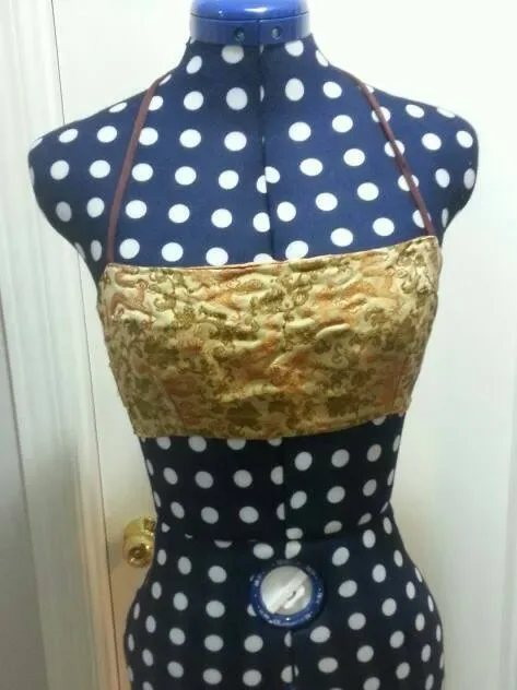 100% Silk Vintage SHKANK Backless Designer Top / Bralet