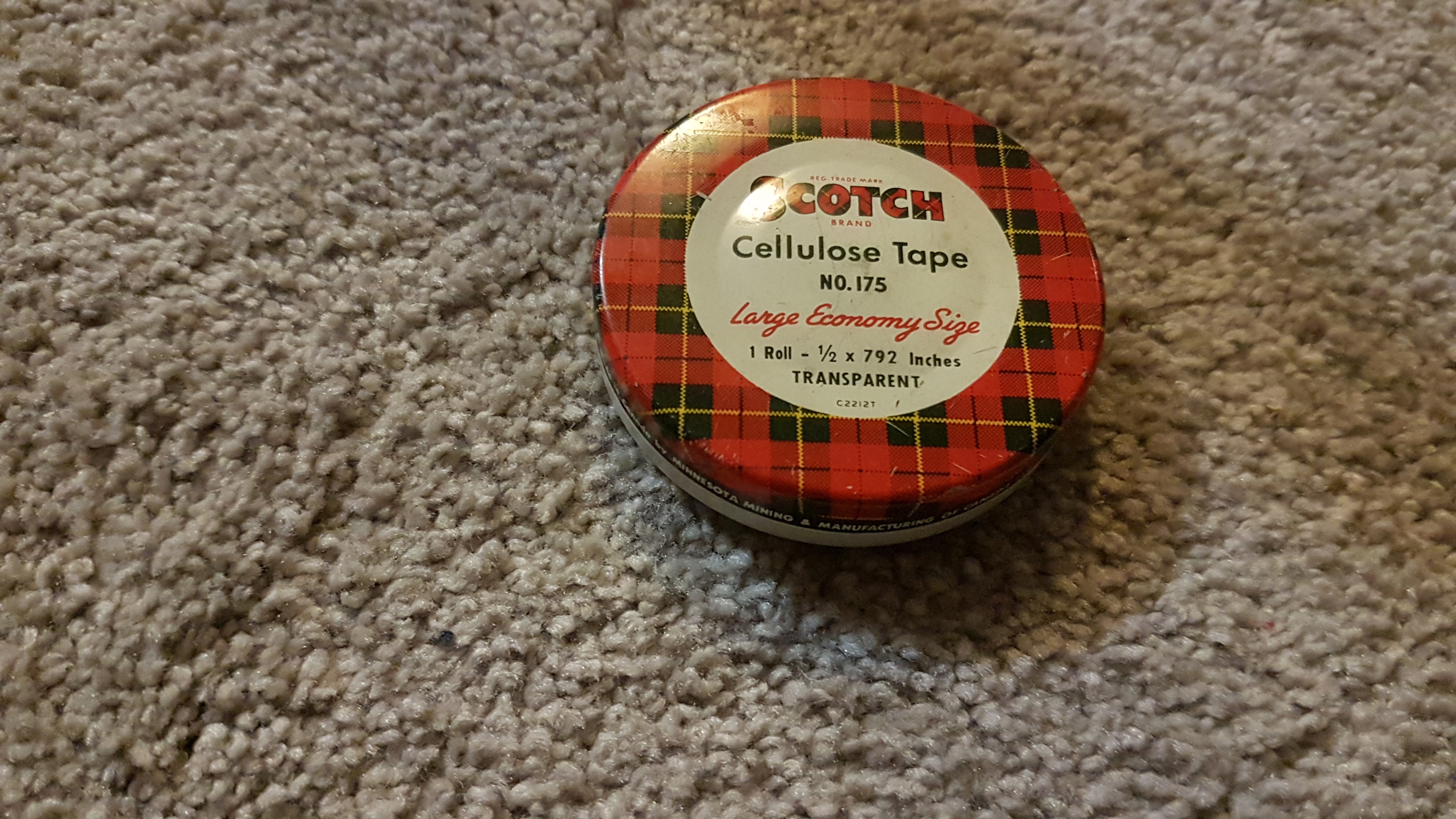 Vintage 1951 Scotch Tape Tin Container, No. 175 (3M Advertising)