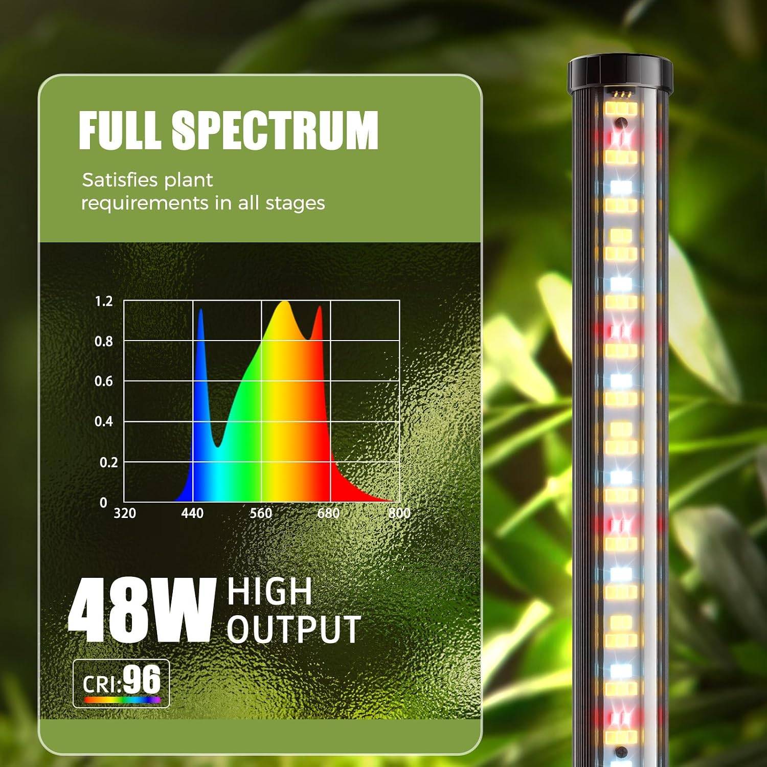Standing Grow Light with Timer, 48W, 420 LEDs Full Spectrum - photo 4