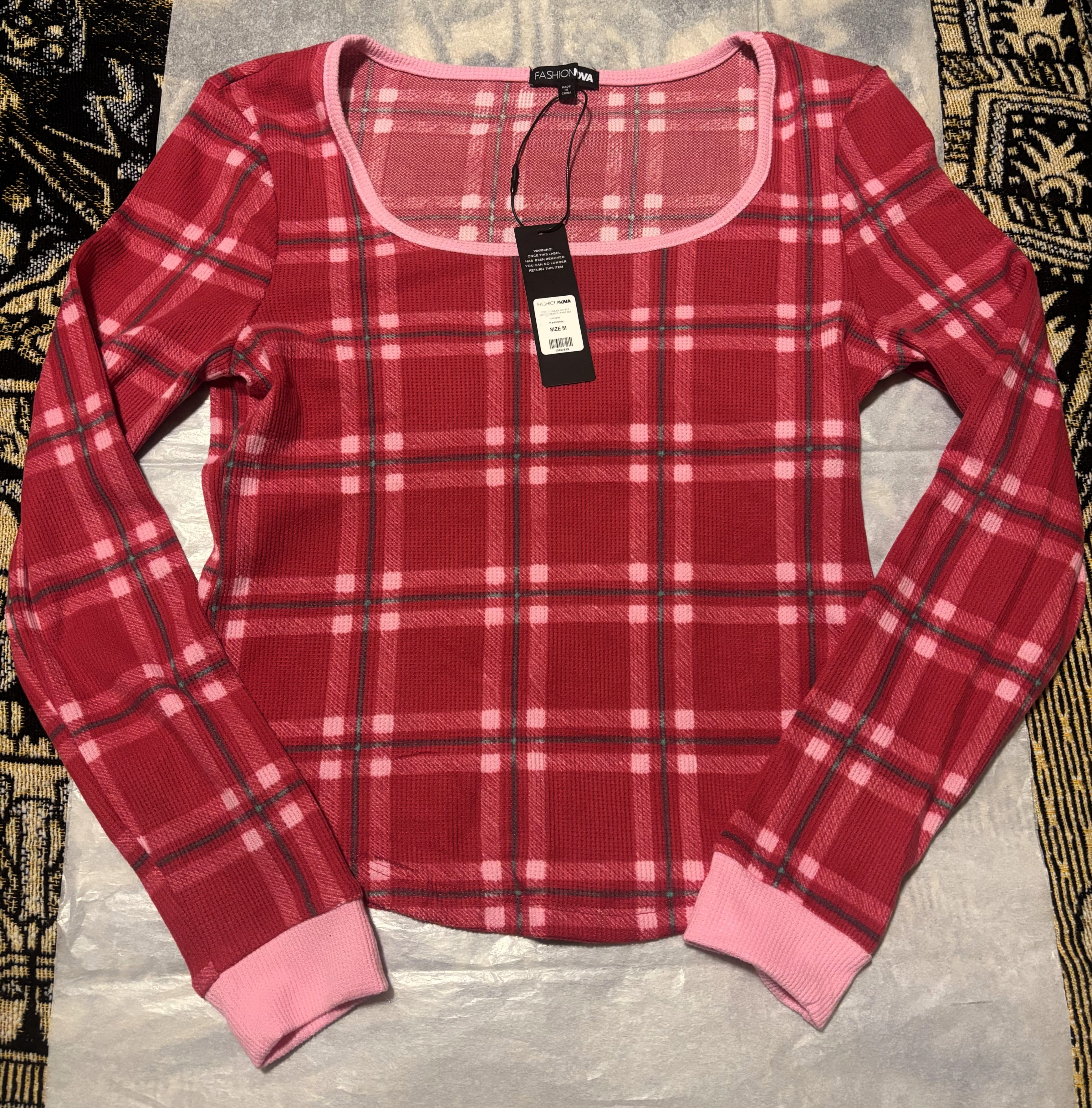 FashionNova-Cozy Cuddles Waffle Long Sleeve PJ Pant Set - photo 2