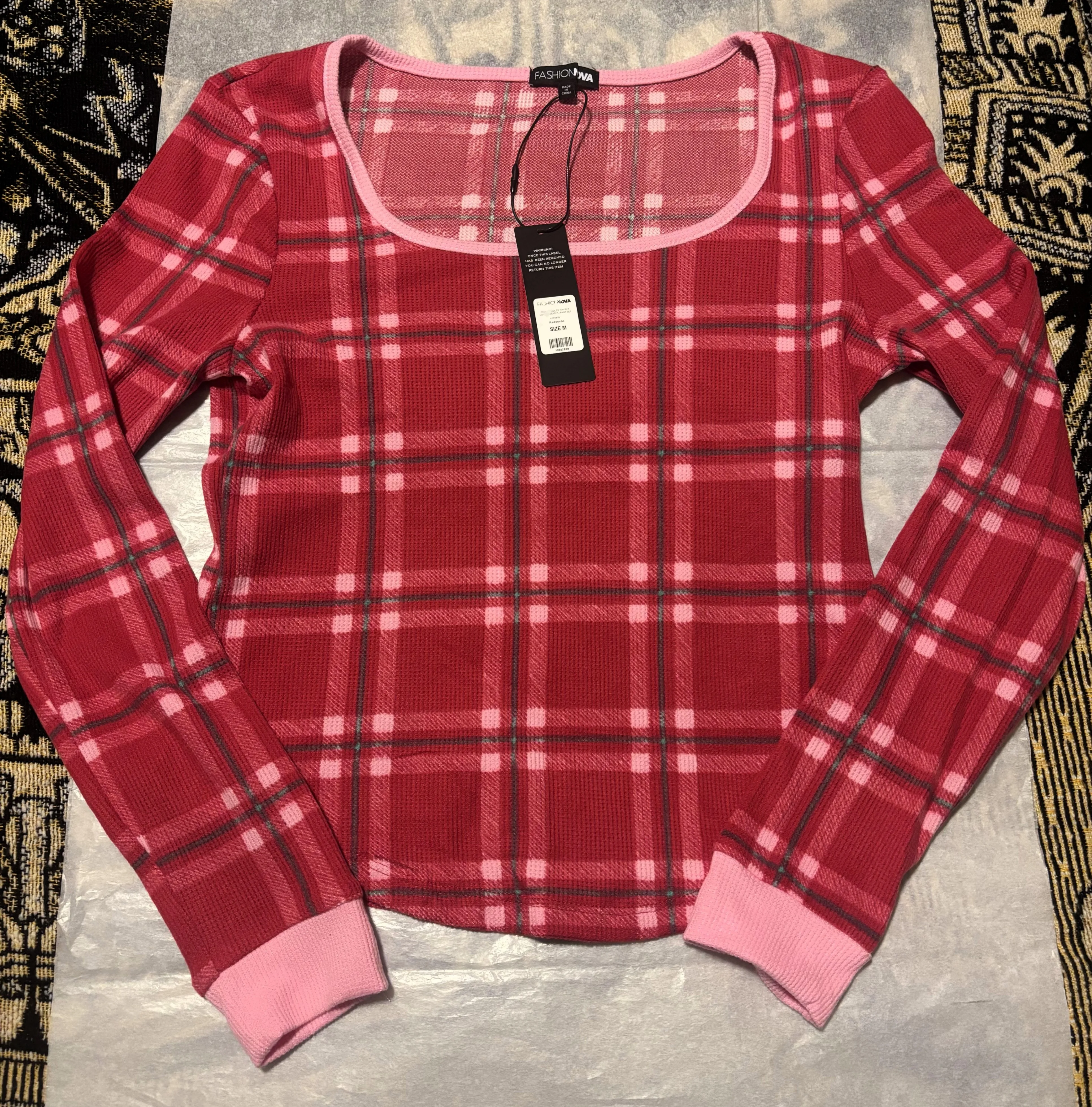 FashionNova-Cozy Cuddles Waffle Long Sleeve PJ Pant Set - photo 2