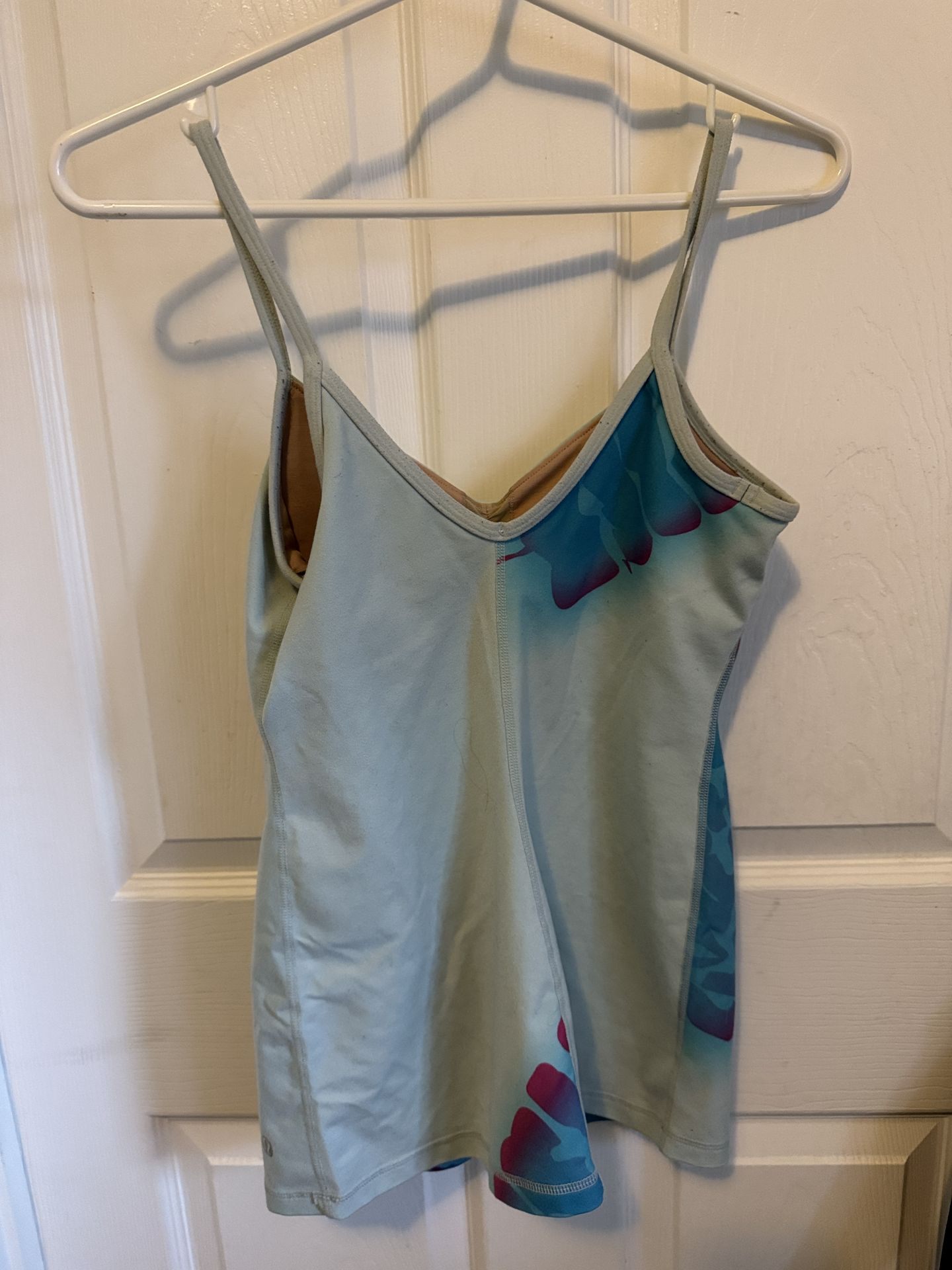 Lululemon Light Blue Floral Tank Top