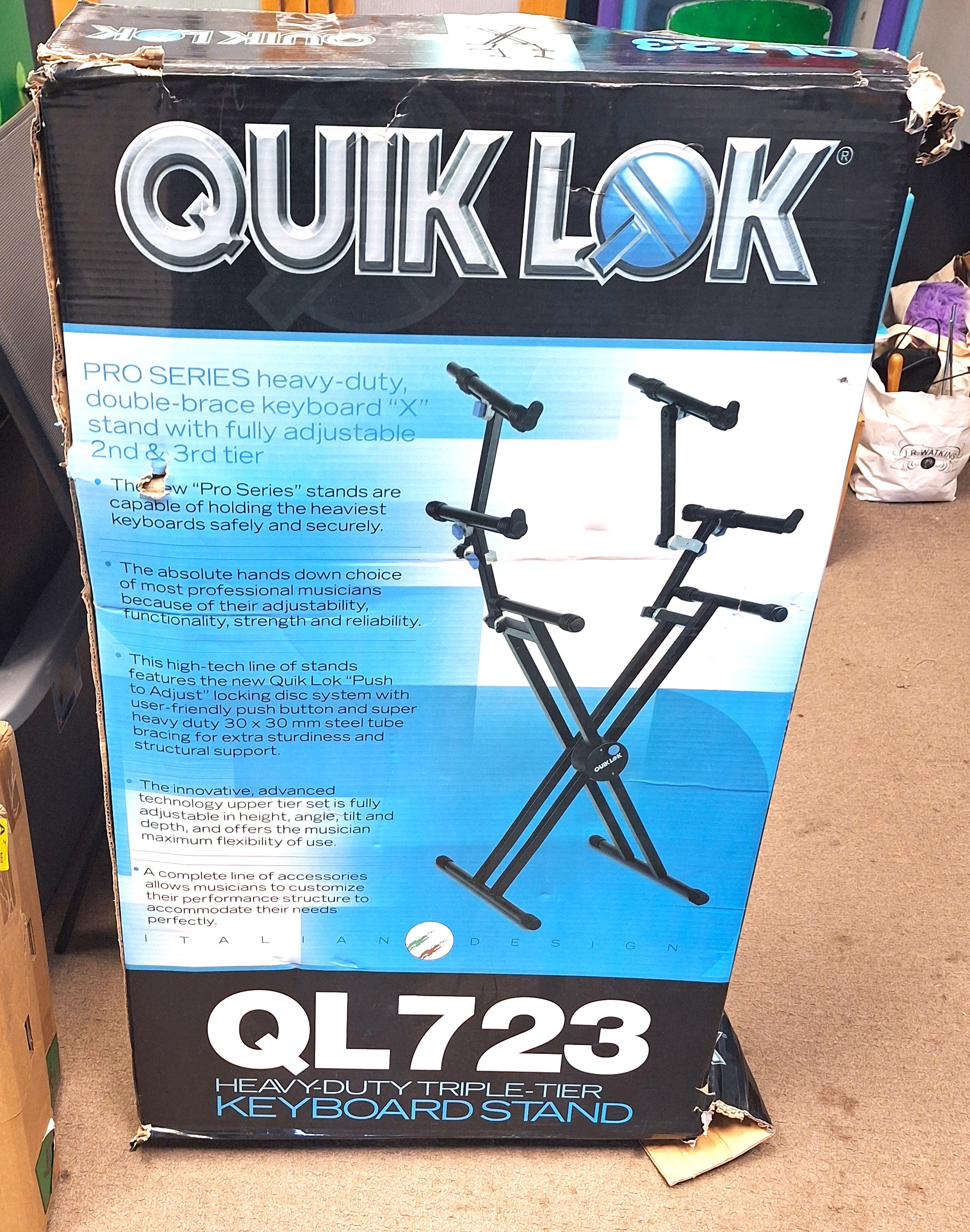 New QuikLok QL723 Pro Series Heavy-Duty 3 Tiered Keyboard Stand - photo 3