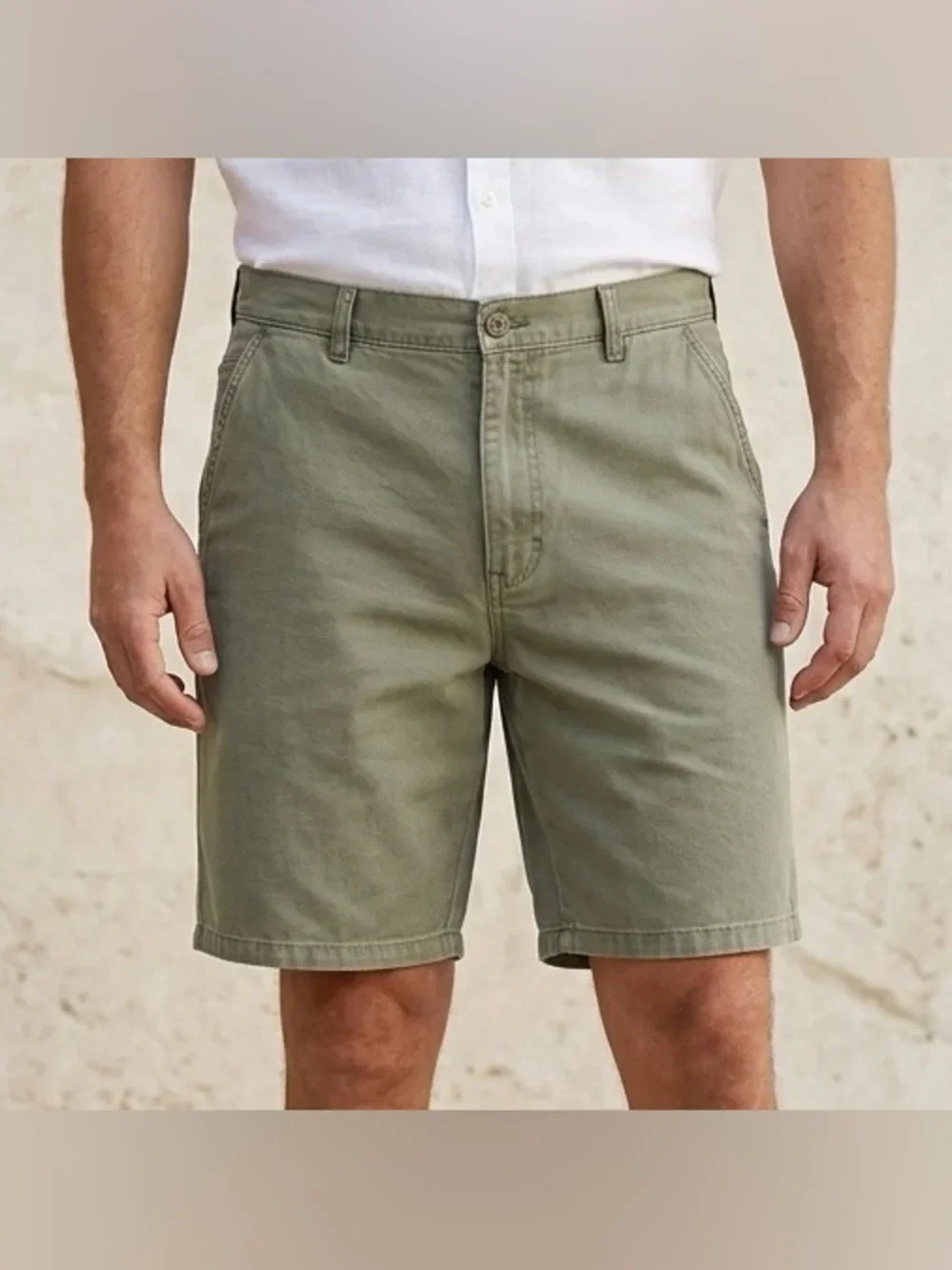 Vintage J and L Casual Mens Canvas Flat Front Shorts Size 40
