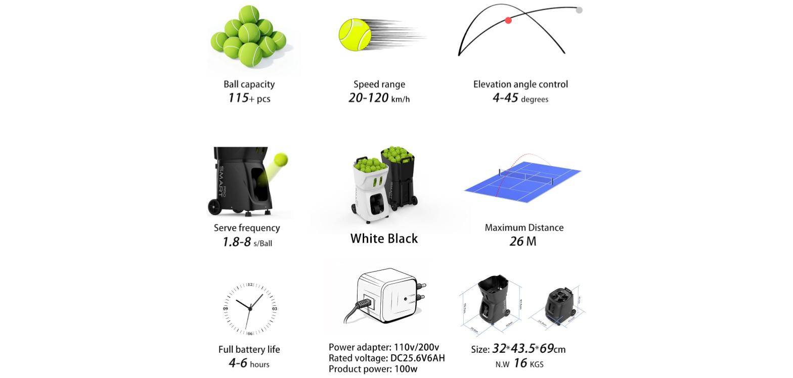 PUSUN PT-Smart-Pro Tennis Ball Machine - App Control (New) - photo 5