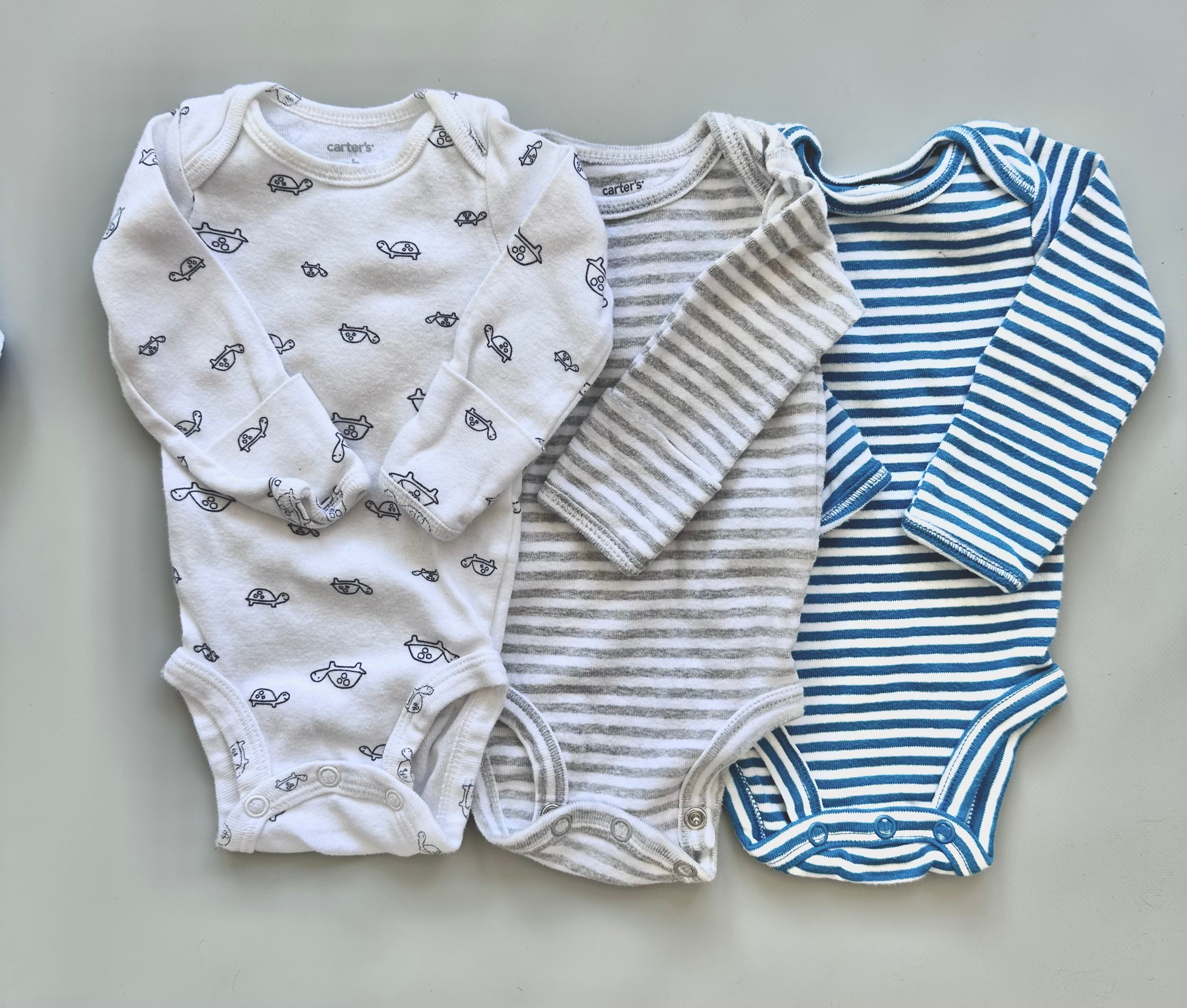 Baby Boy - Long Sleeve Bodysuits Bundle - Newborn 0-3 Months - photo 4