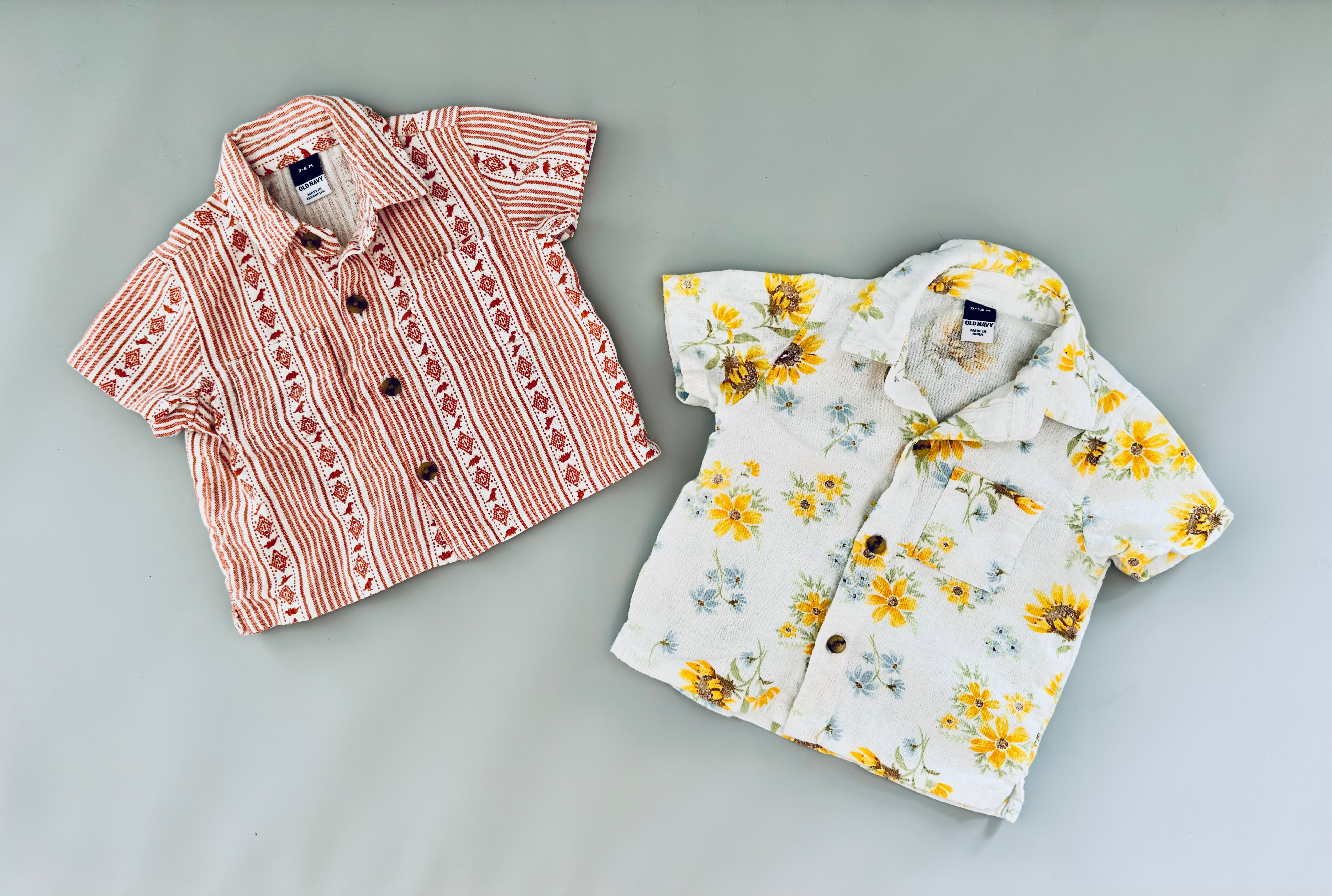 Baby Boy Linen Shirts Bundle - Old Navy - 3-6 and 6-12 Months