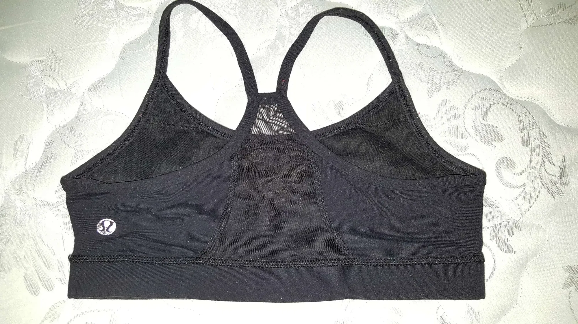 Lululemon Black Sports Bra w Mesh Back Panel - well-used but ... - photo 2
