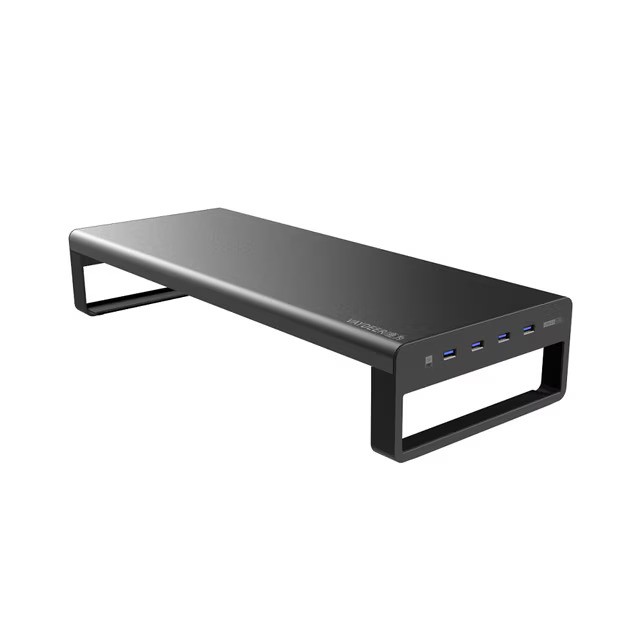 VAYDEER Aluminum Monitor Stand Riser w/ 4 USB 3.0 Ports (Black)