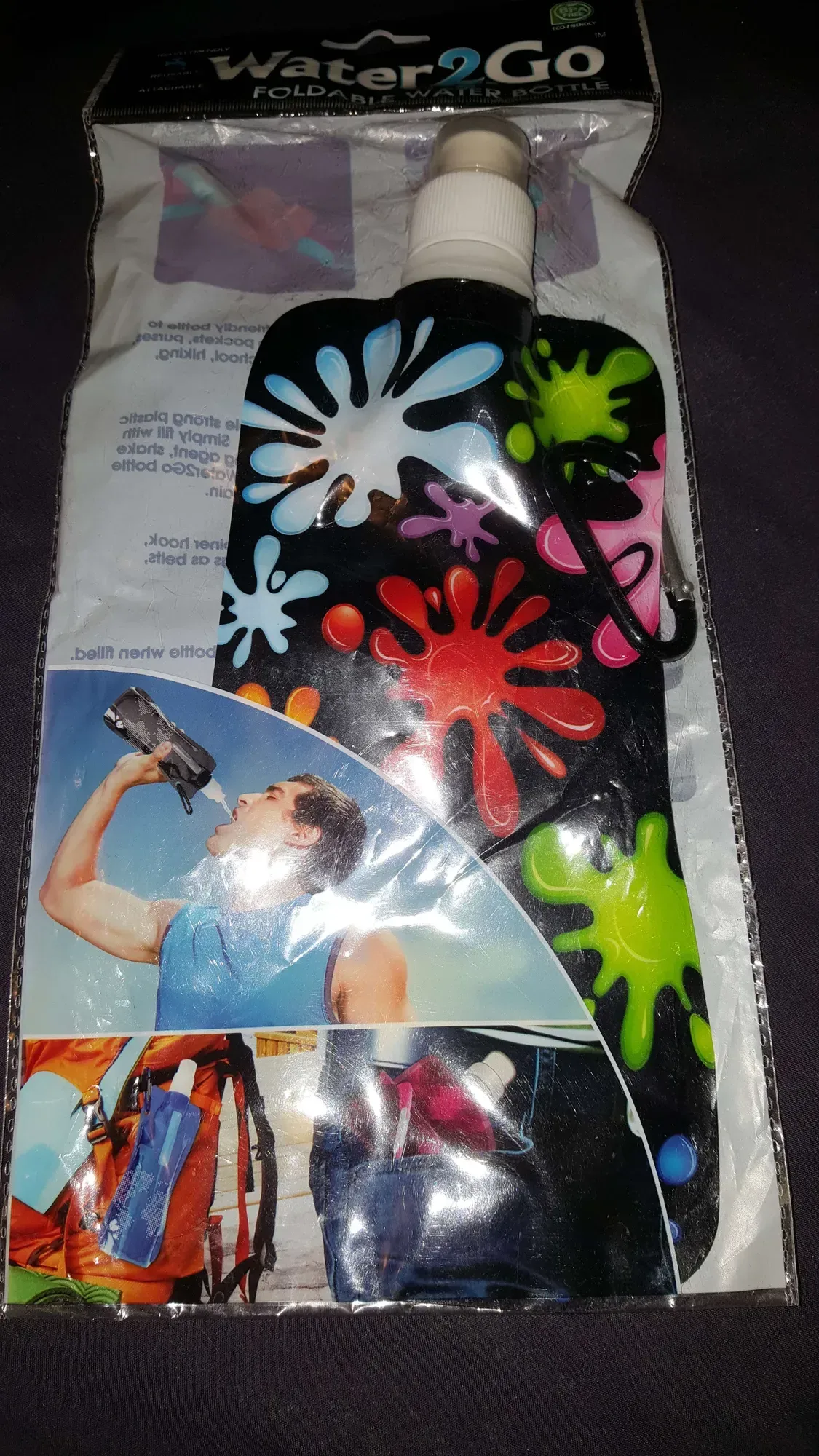 Water 2 Go foldable plastic water bottle -- Eco Friendly, BPA...