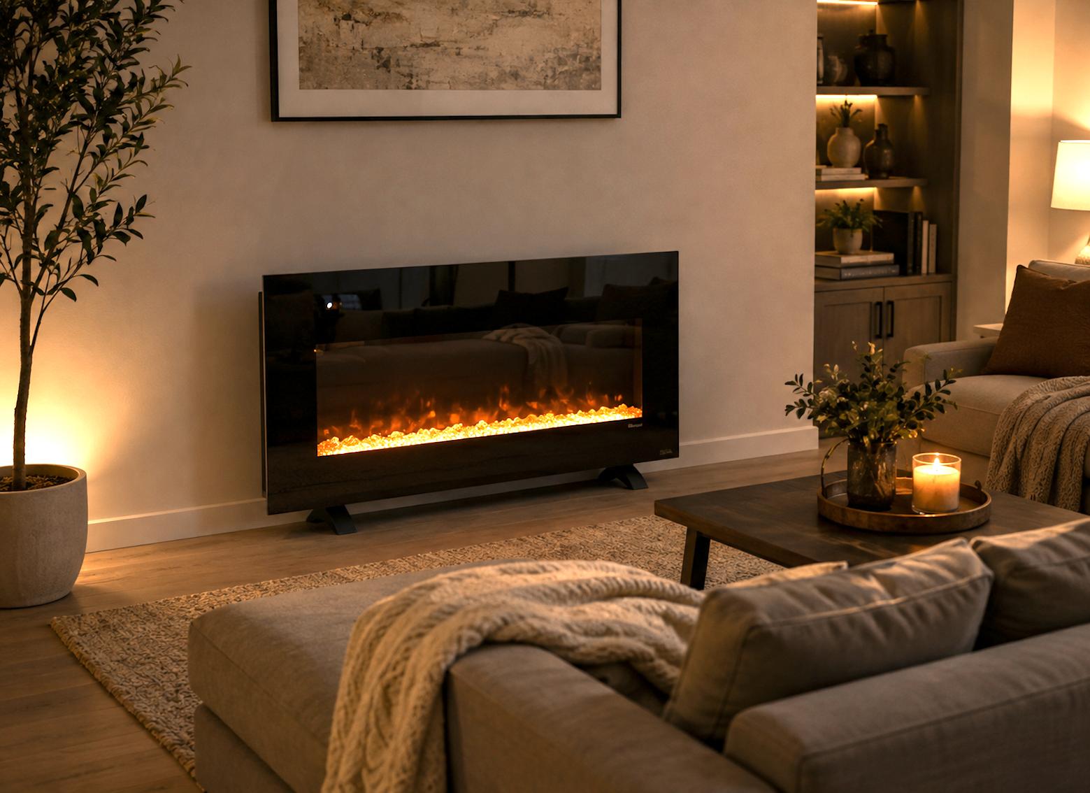 Like New Dimplex Nicole 43" Wall-Mount Electric Fireplace - photo 4