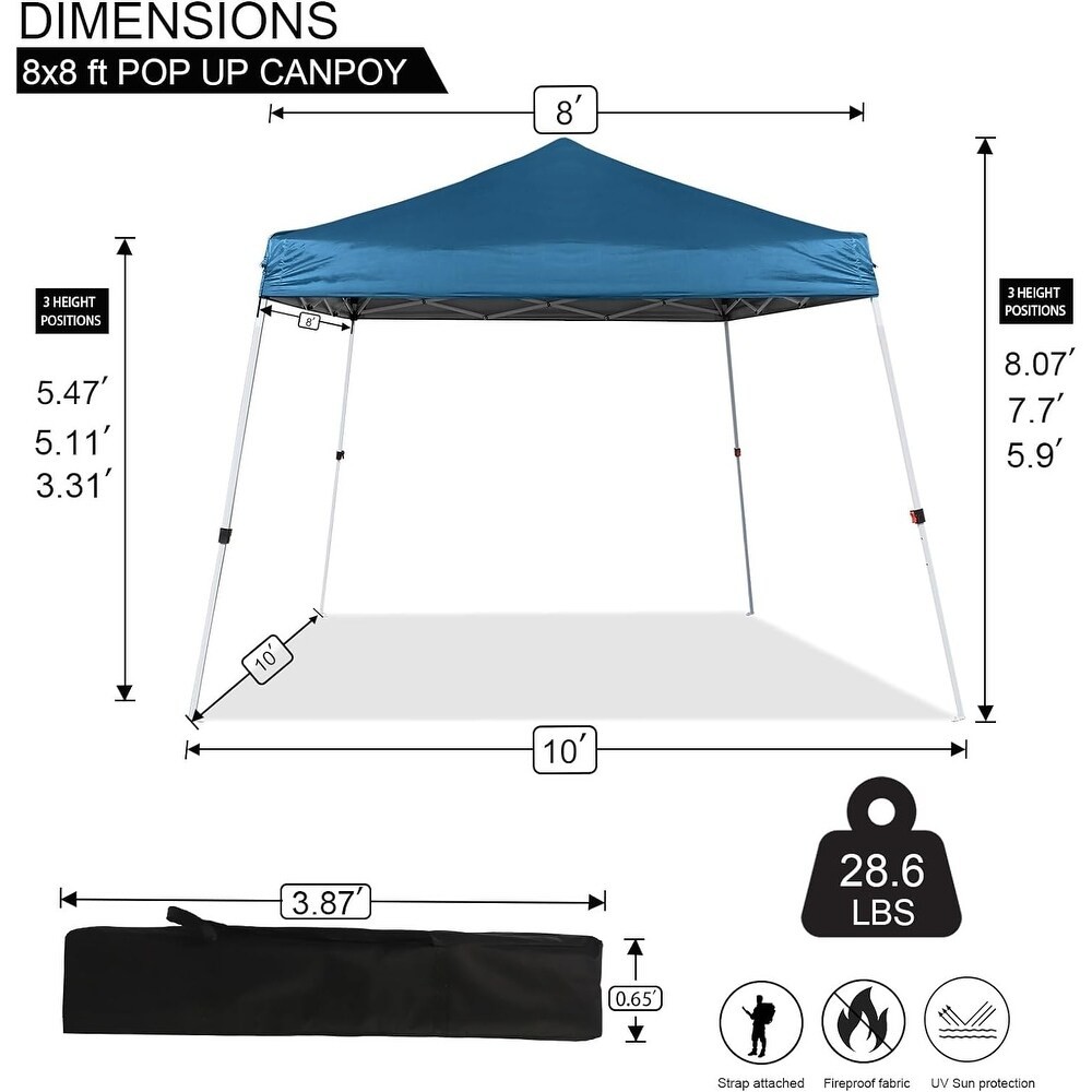 NEW: Outdoor Pop Up Tent 8X8ft Instant Shelter Lake Blue UV Pro - photo 2