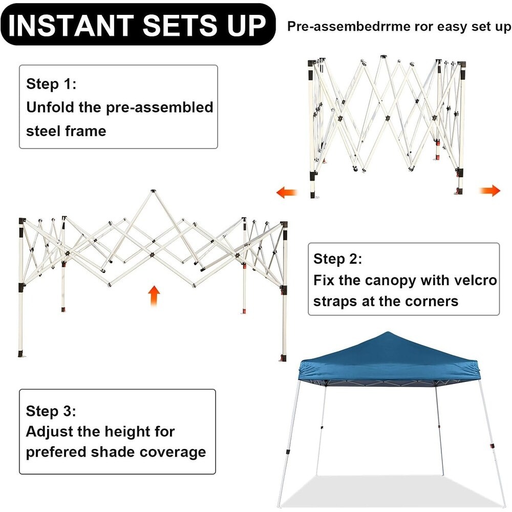 NEW: Outdoor Pop Up Tent 8X8ft Instant Shelter Lake Blue UV Pro - photo 3