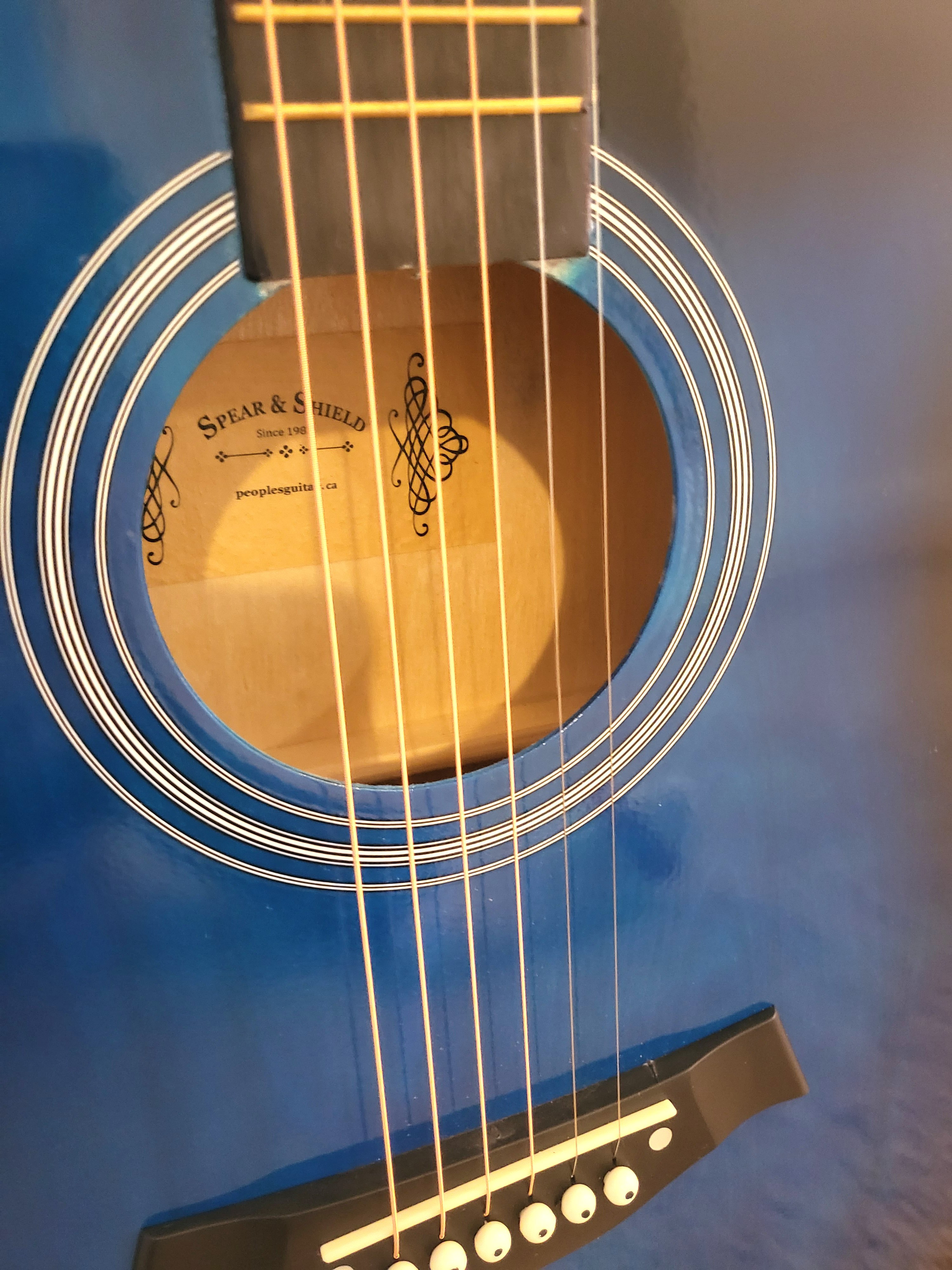 Brand New Acoustic guitar for beginners full size adults Blue - photo 4