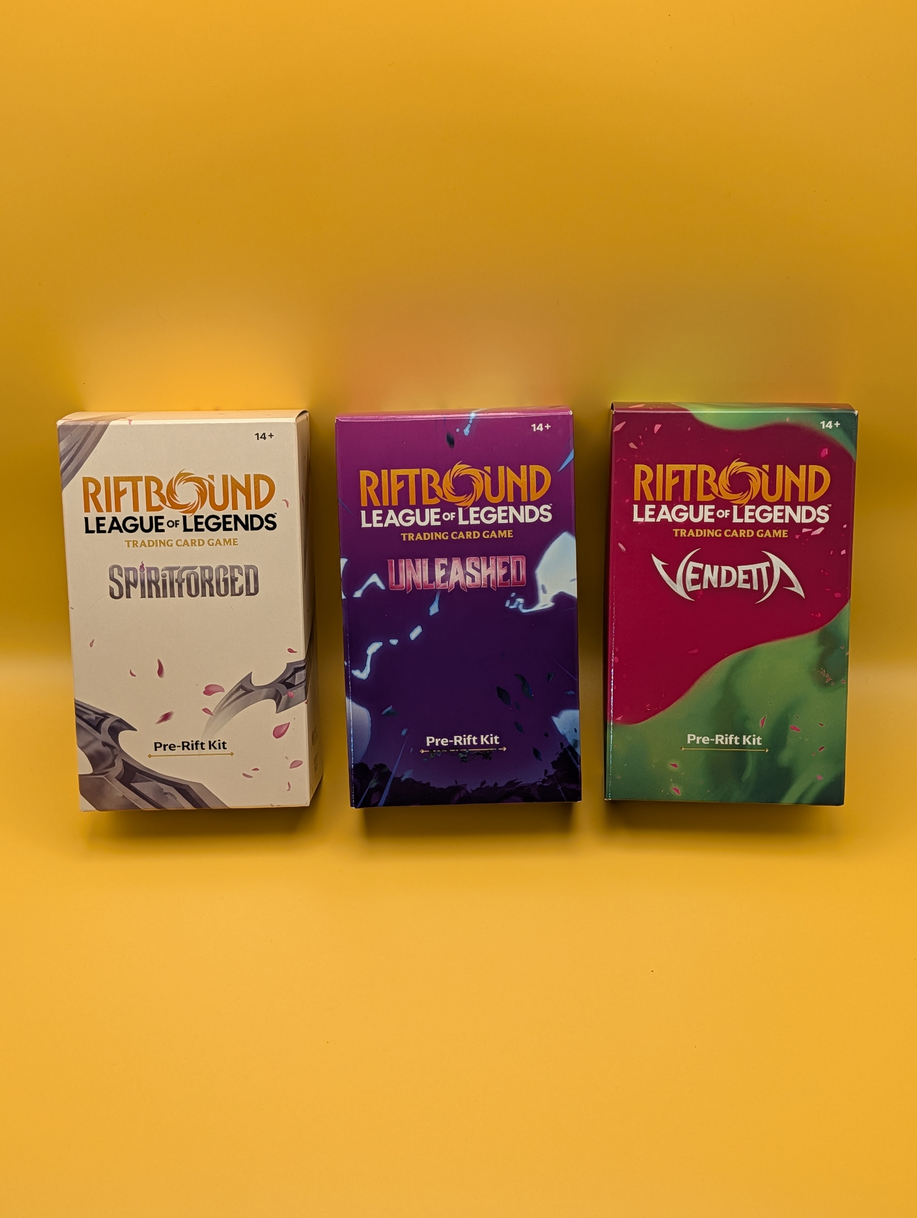 Riftbound Pre-Rift Kits 3 Sets Spiritforged Unleashed Vendetta