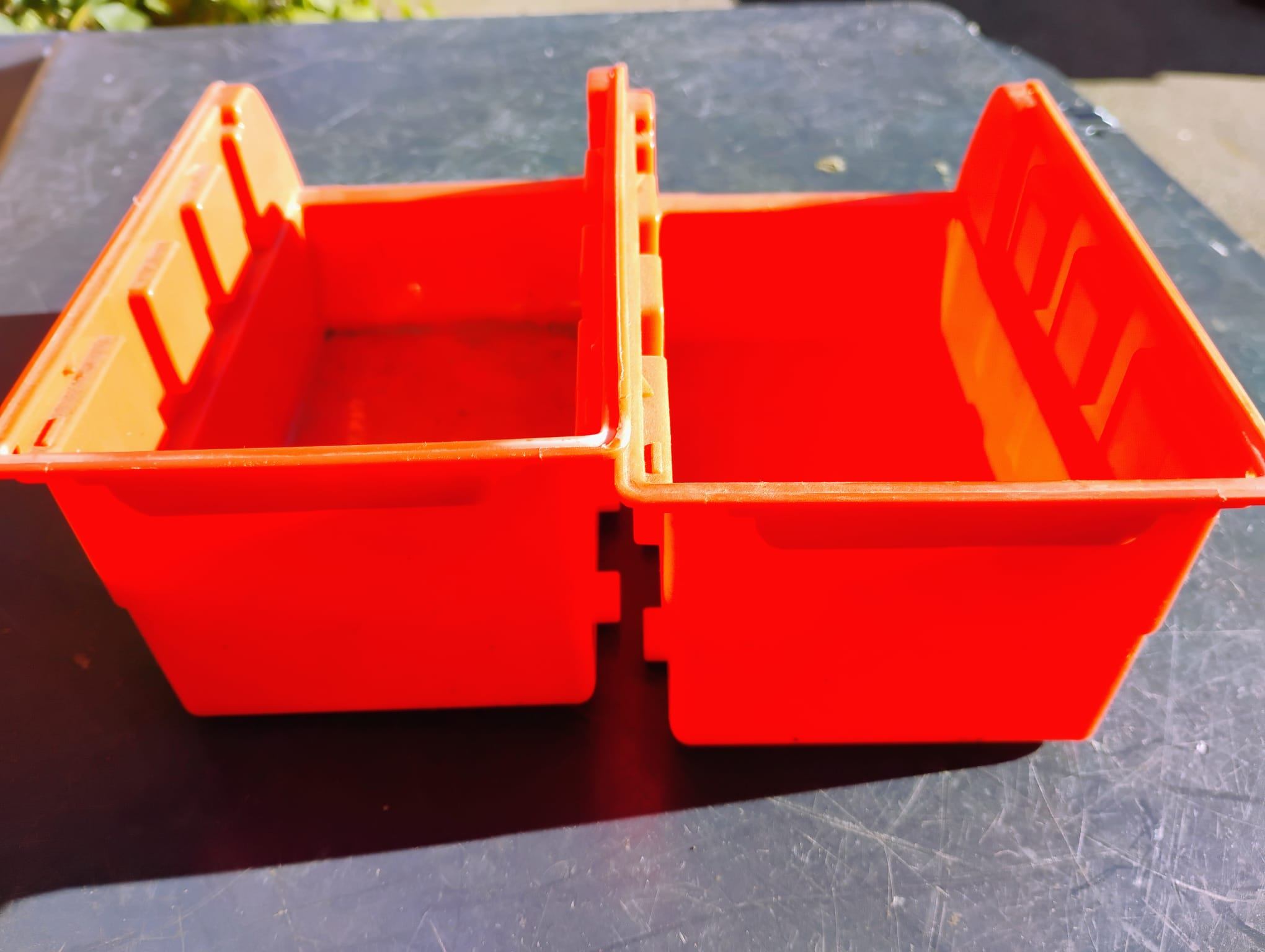 LOT of 60 Tool Organizer, Hardware Storage, Orange Bins - photo 2