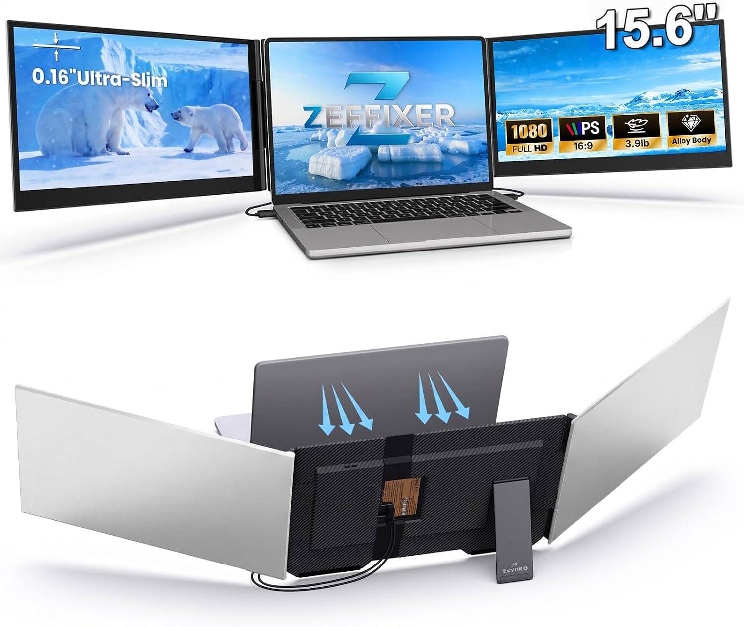 15.6" Triple Laptop Screen Extender