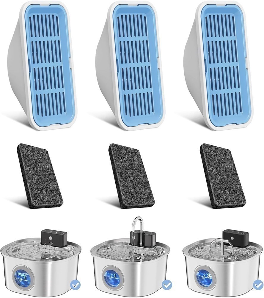 Cat Fountain Replacement Filters – 3 Filters + 3 Pre-Filters