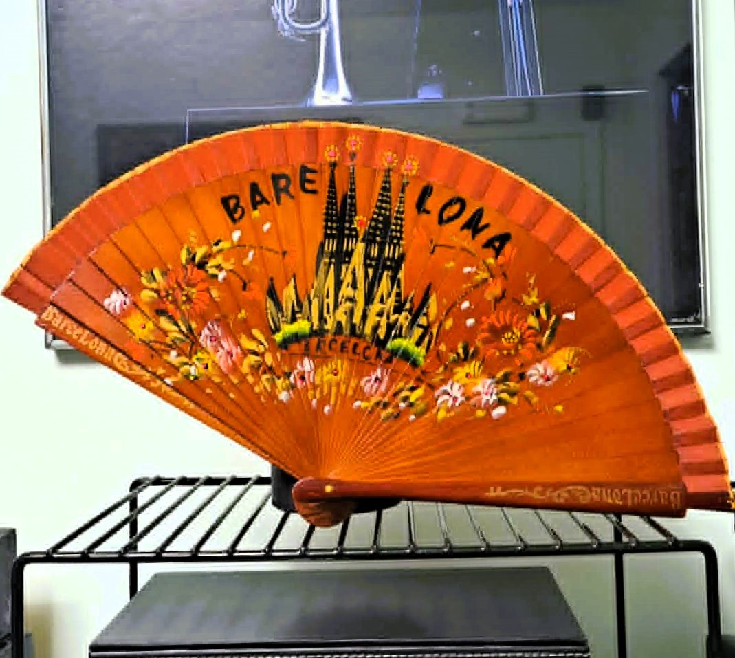 Hand-Painted Barcelona Souvenir Fan