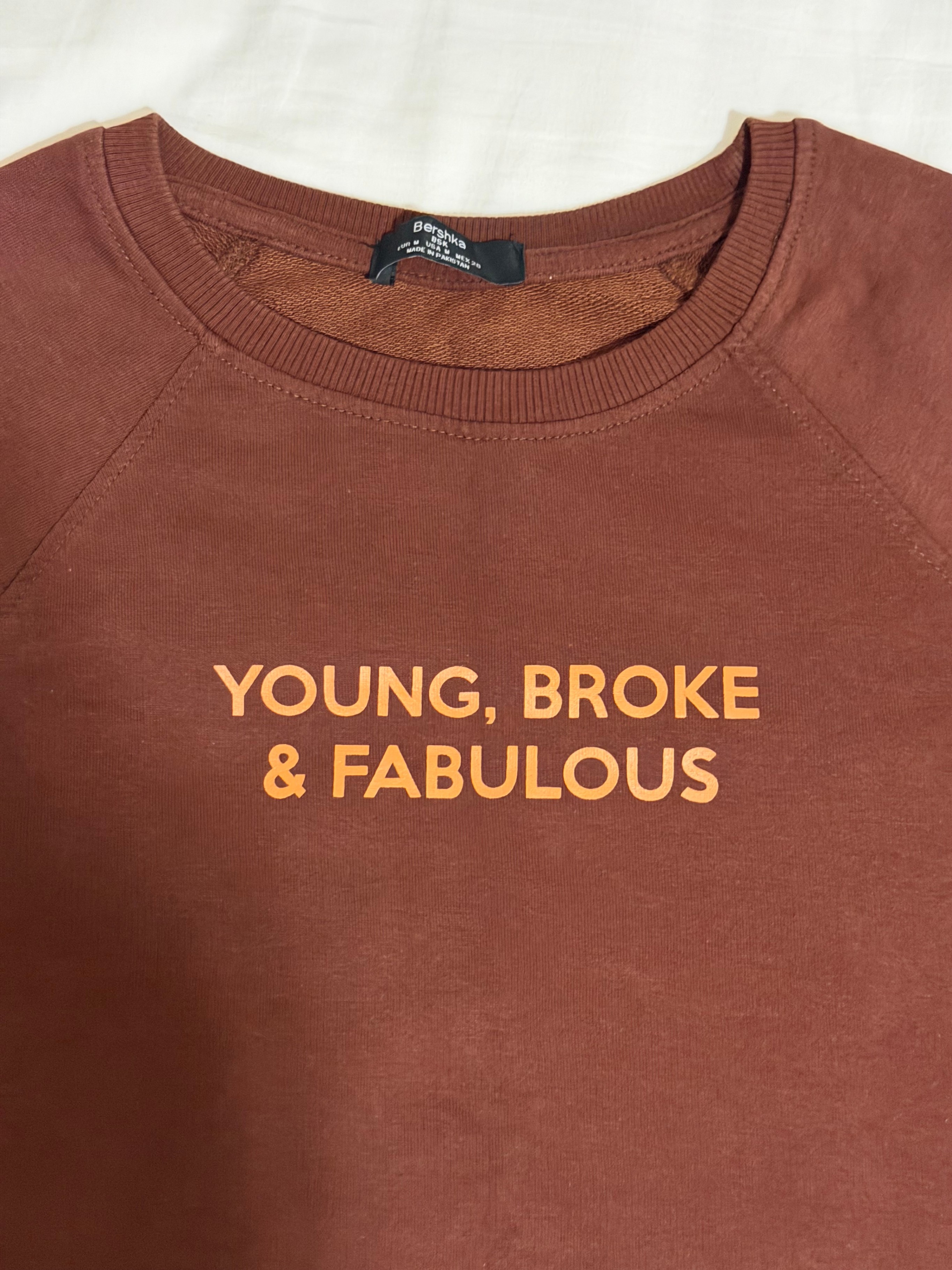Bershka “Young, Broke & Fabulous” Sweatshirt Dress – Size M - photo 3