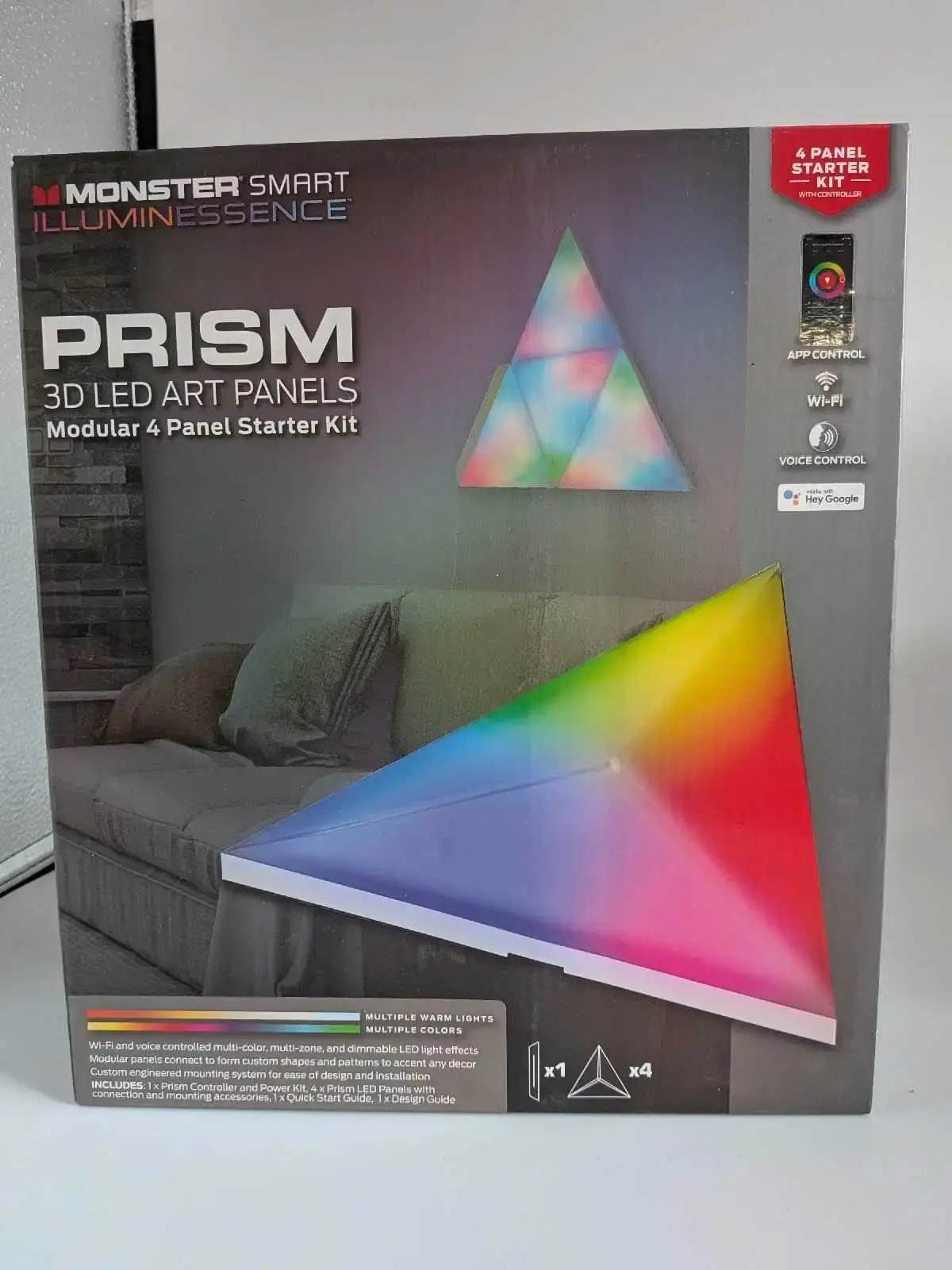 Monster Prism 3D LED Art Panels - Modular 4 Panel Starter Kit - photo 5