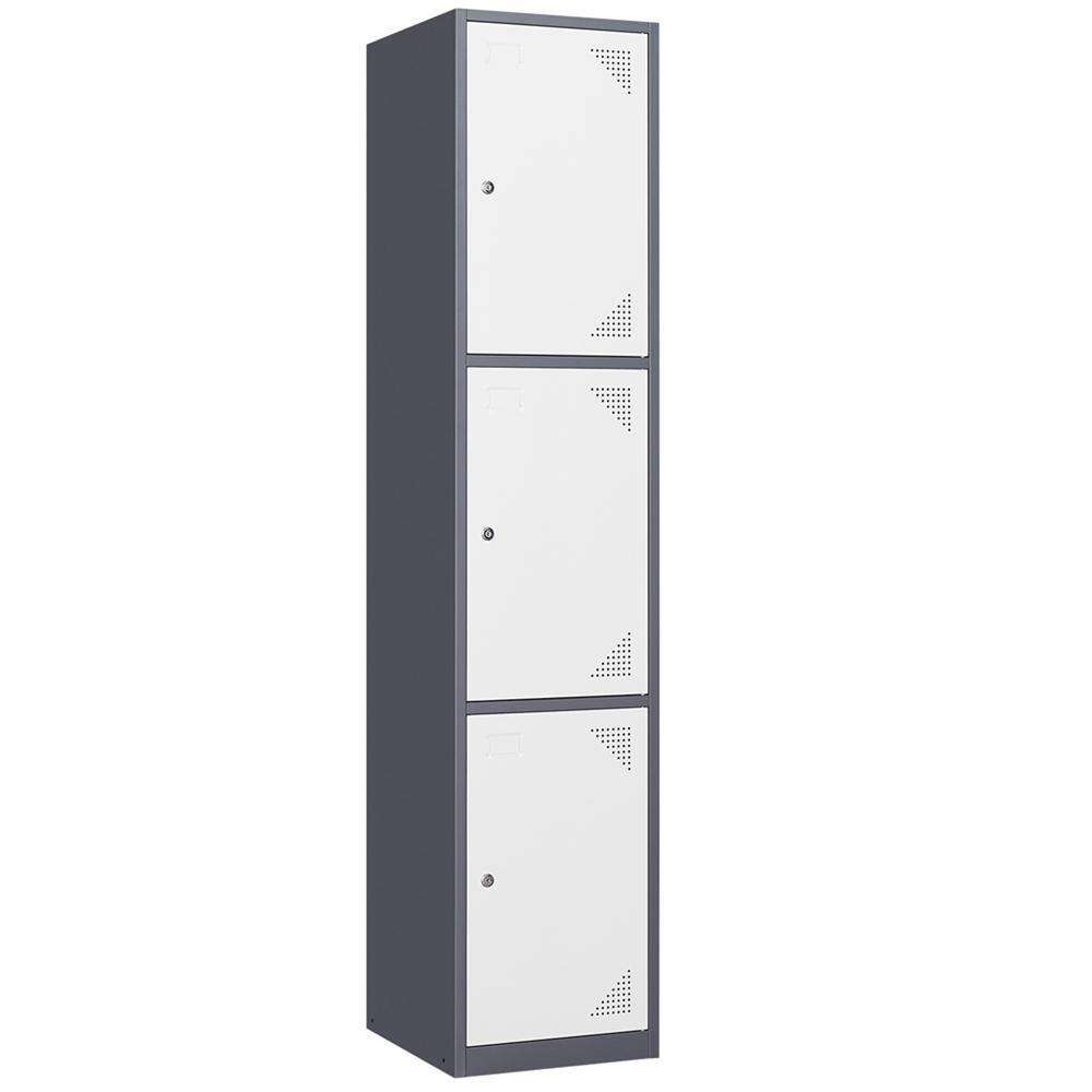 3-door 71" Metal Lockers (Grey & White) - New in box - photo 3