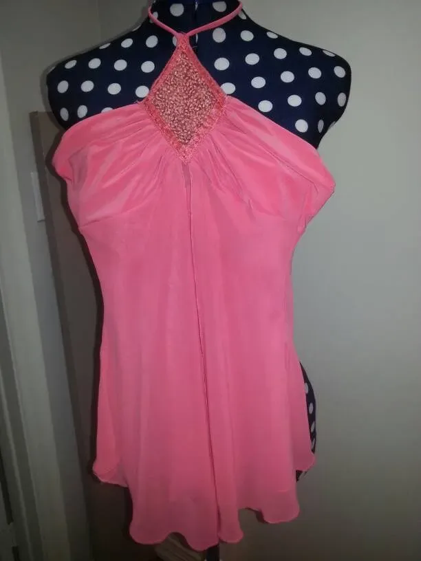 Super Girly Open-Back Beaded Pink Top By Rosée USA
